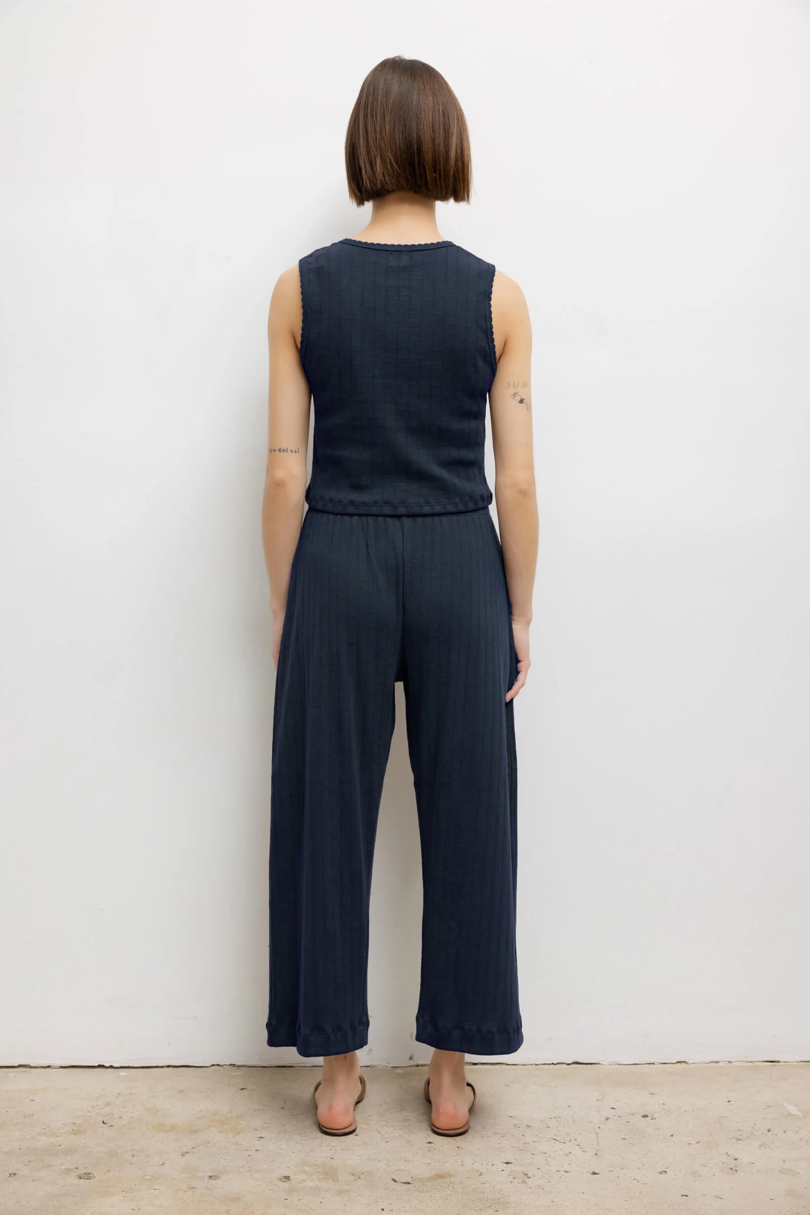 Leset - Pointelle Crop Wide Leg Pant - Image 6