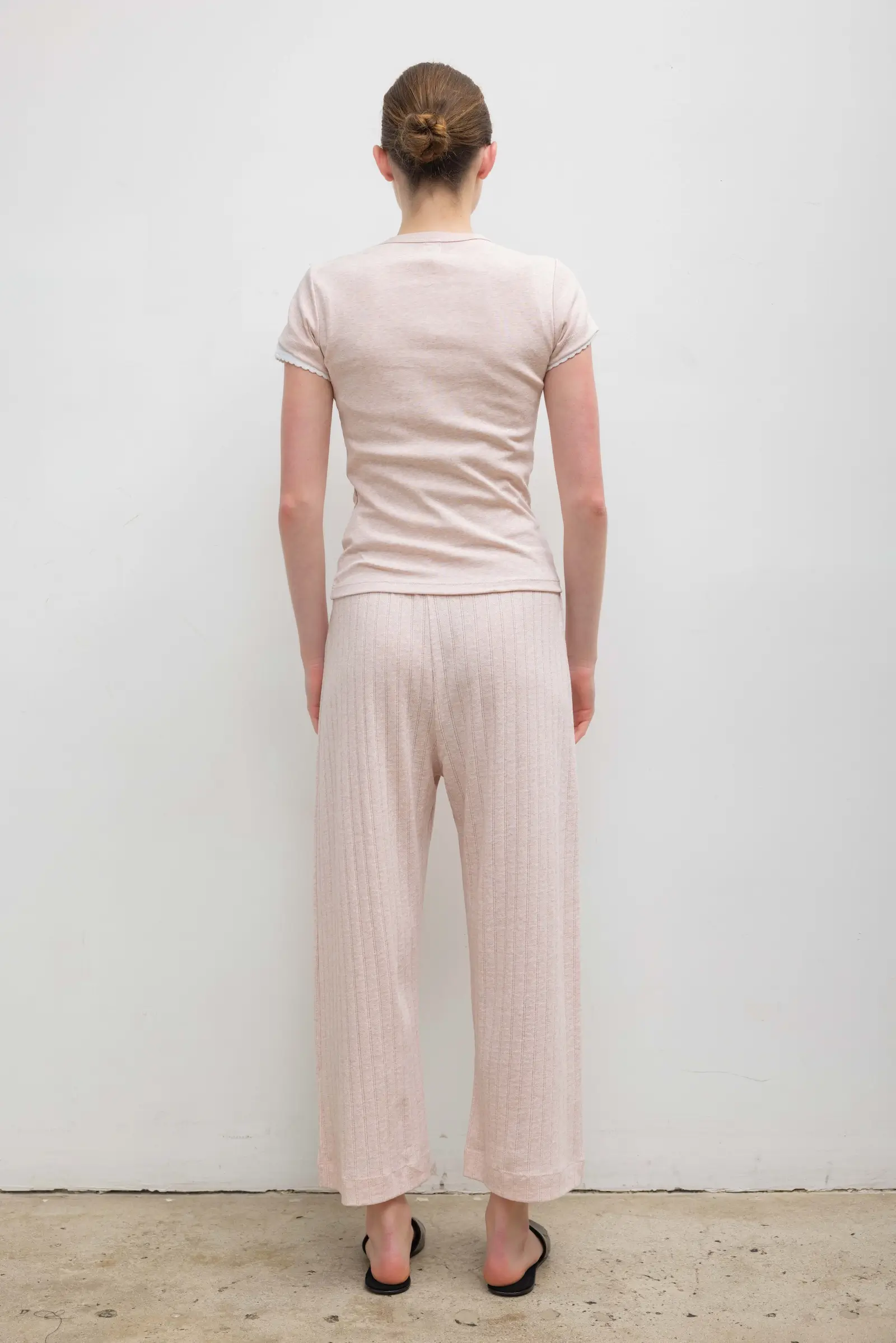 Leset - Pointelle Crop Wide Leg Pant - Image 5