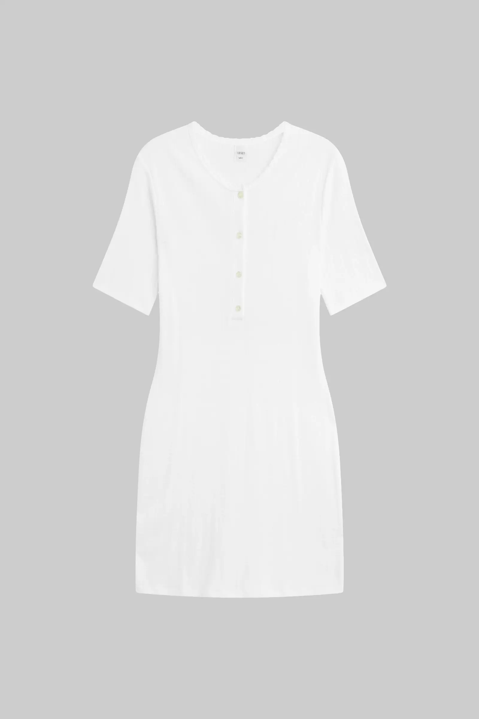 Leset - Pointelle Henley Mini Dress - Image 2