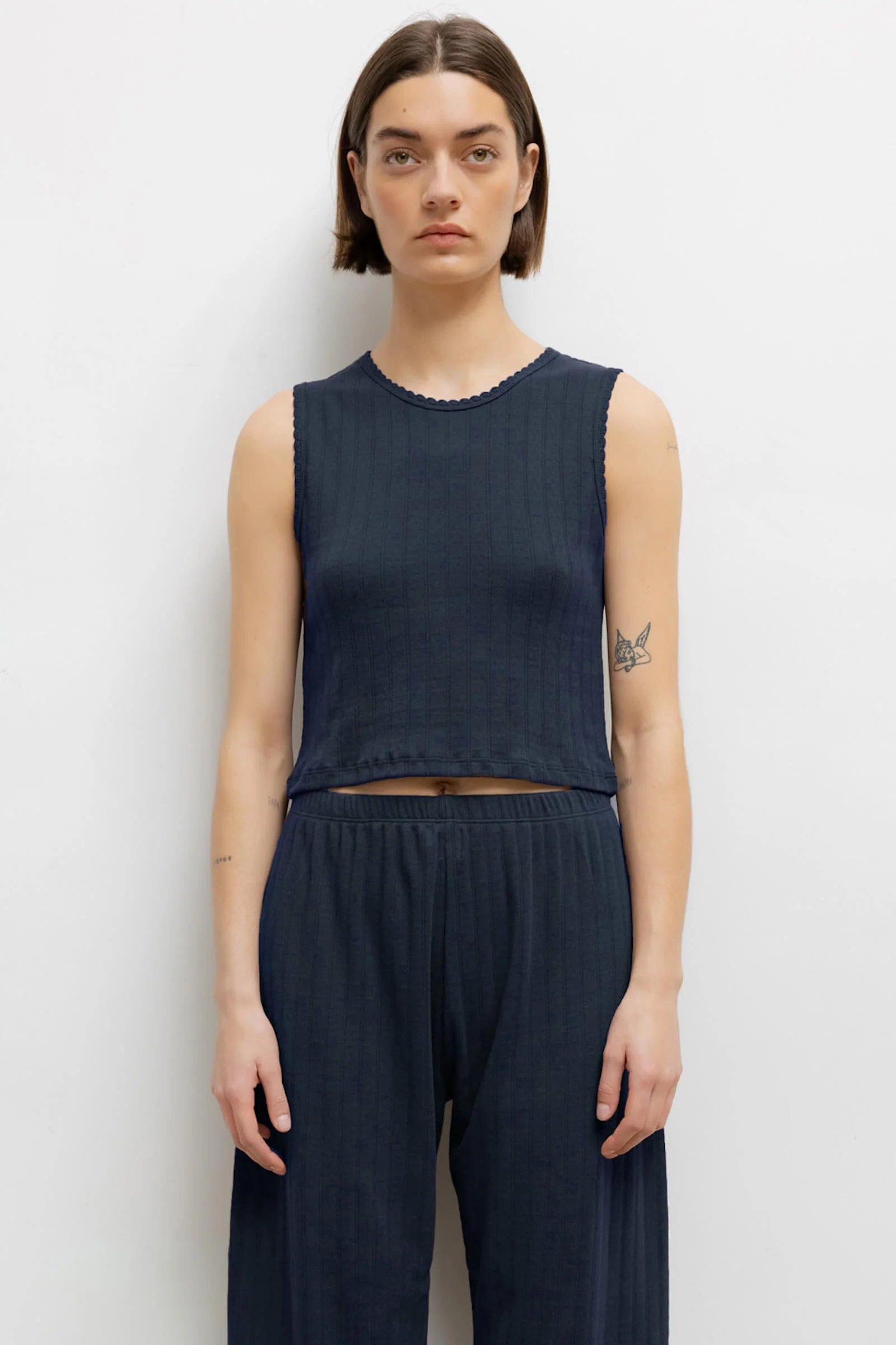 Leset - Pointelle Sleeveless Crew