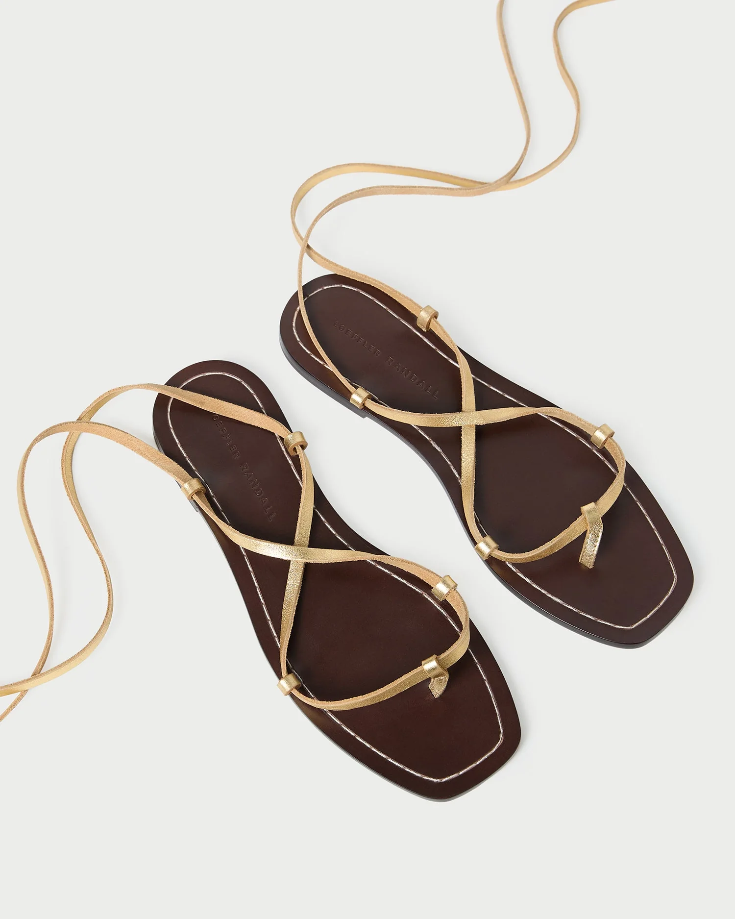 Loeffler Randall - Lianna Gold/Espresso Lace - Up Sandal - Image 3