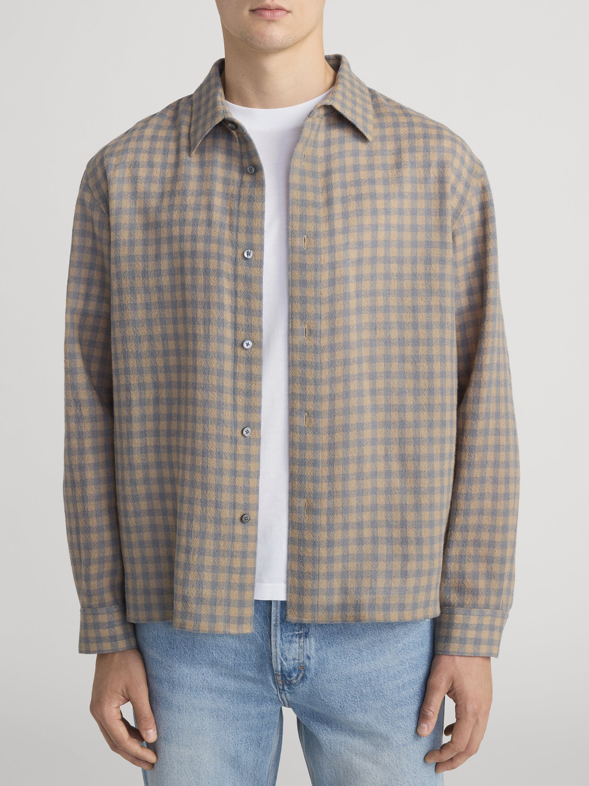 FRAME - Light Wool Plaid Shirt - Image 3