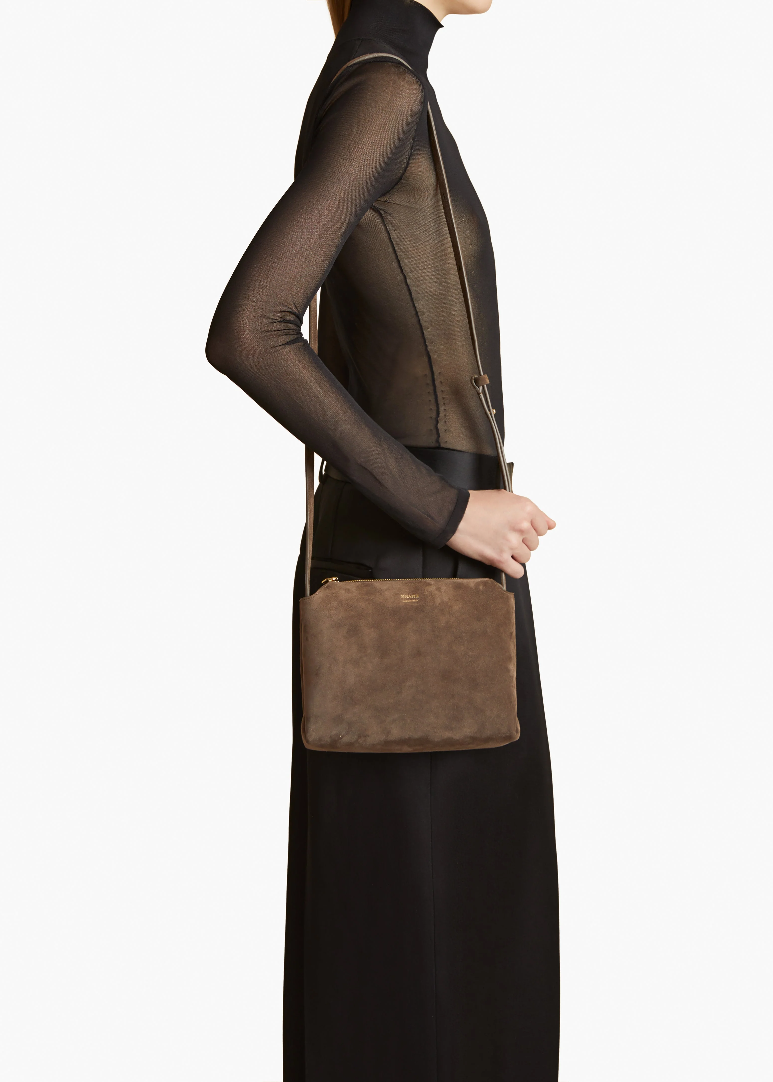 Khaite - Lina Crossbody Bag in Cedar Suede - Image 6