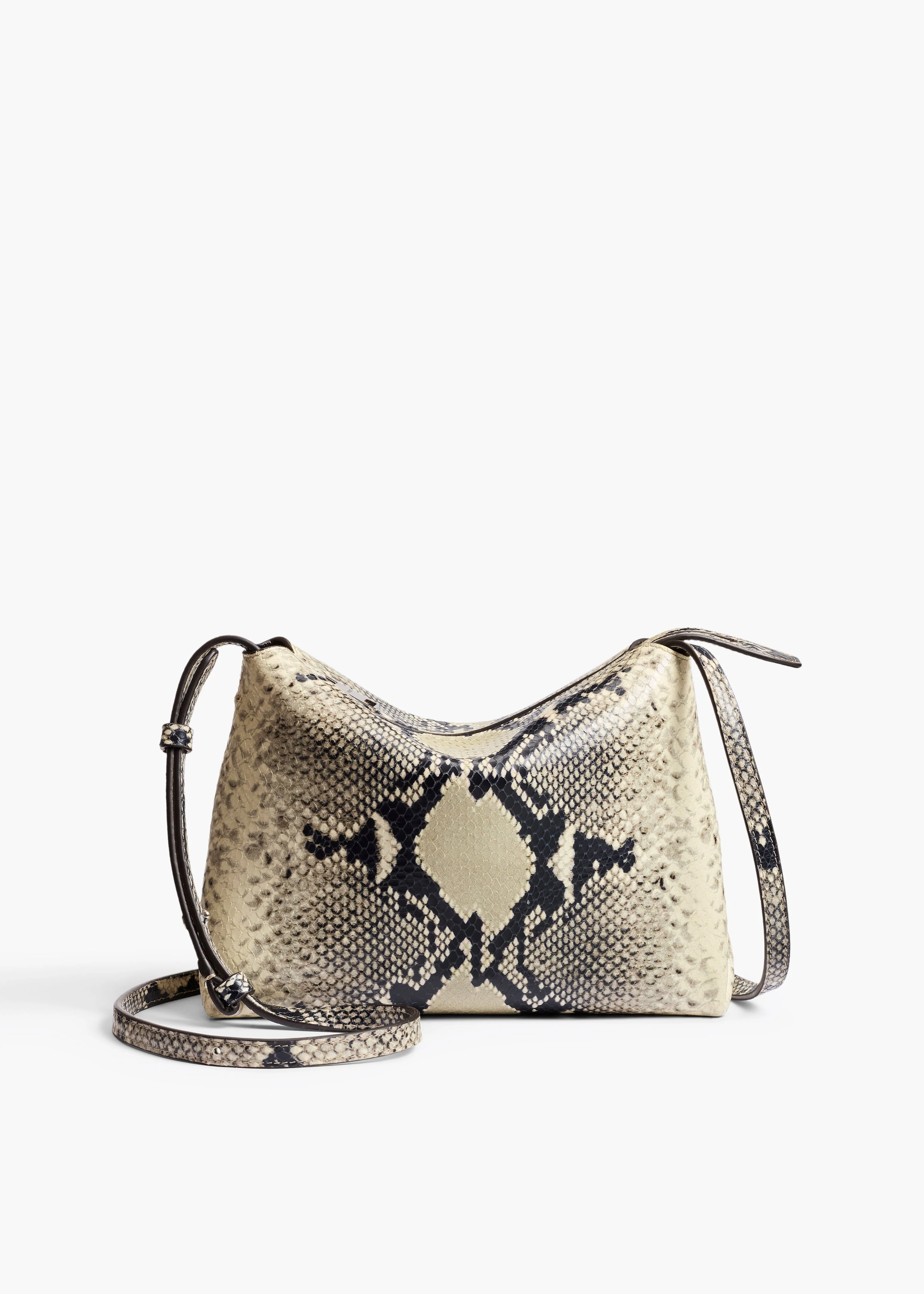 Khaite - Lina Crossbody Bag in Natural Python - Embossed Leather