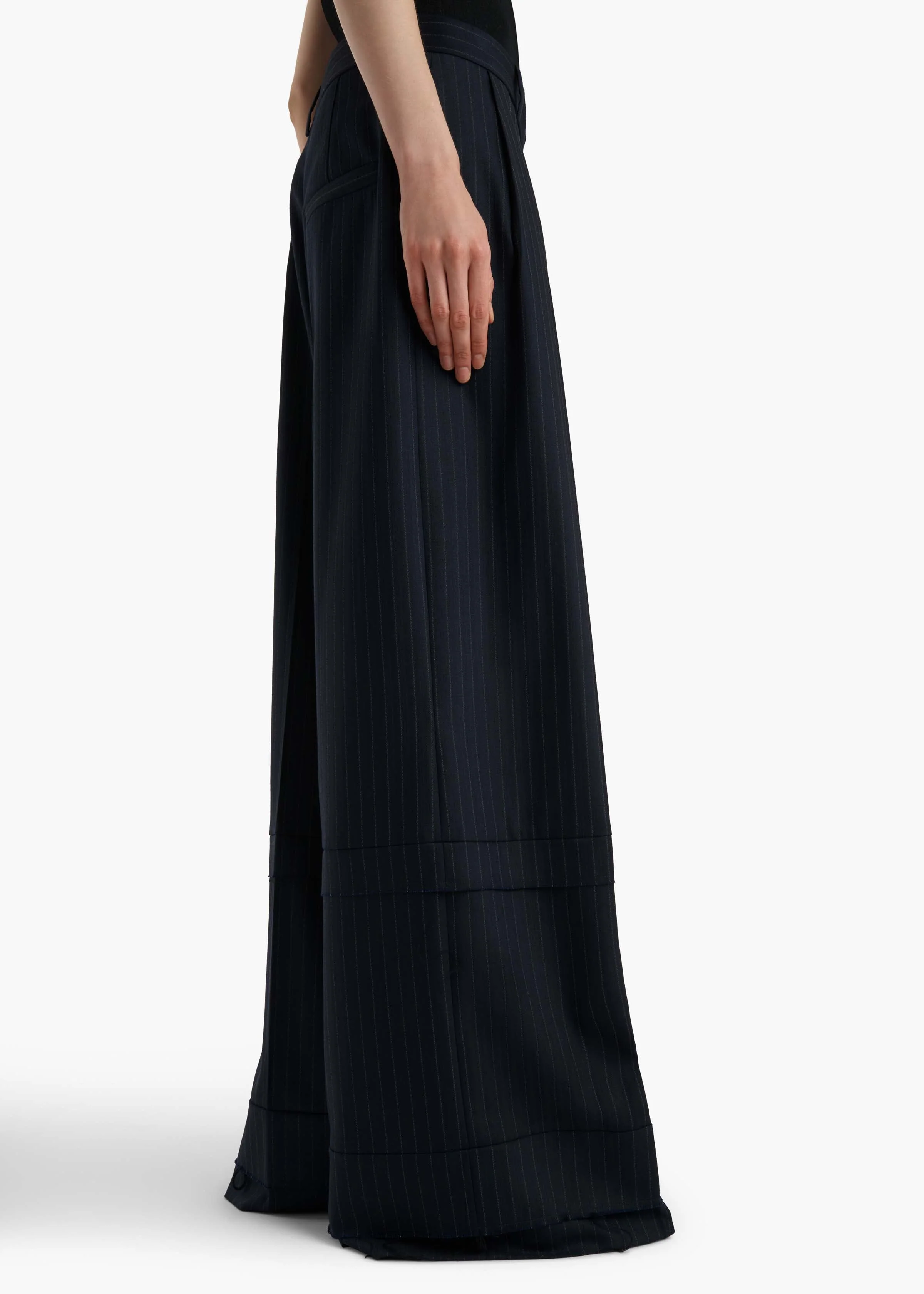 Khaite - Linden Pant in Navy and White Stripe - Image 12