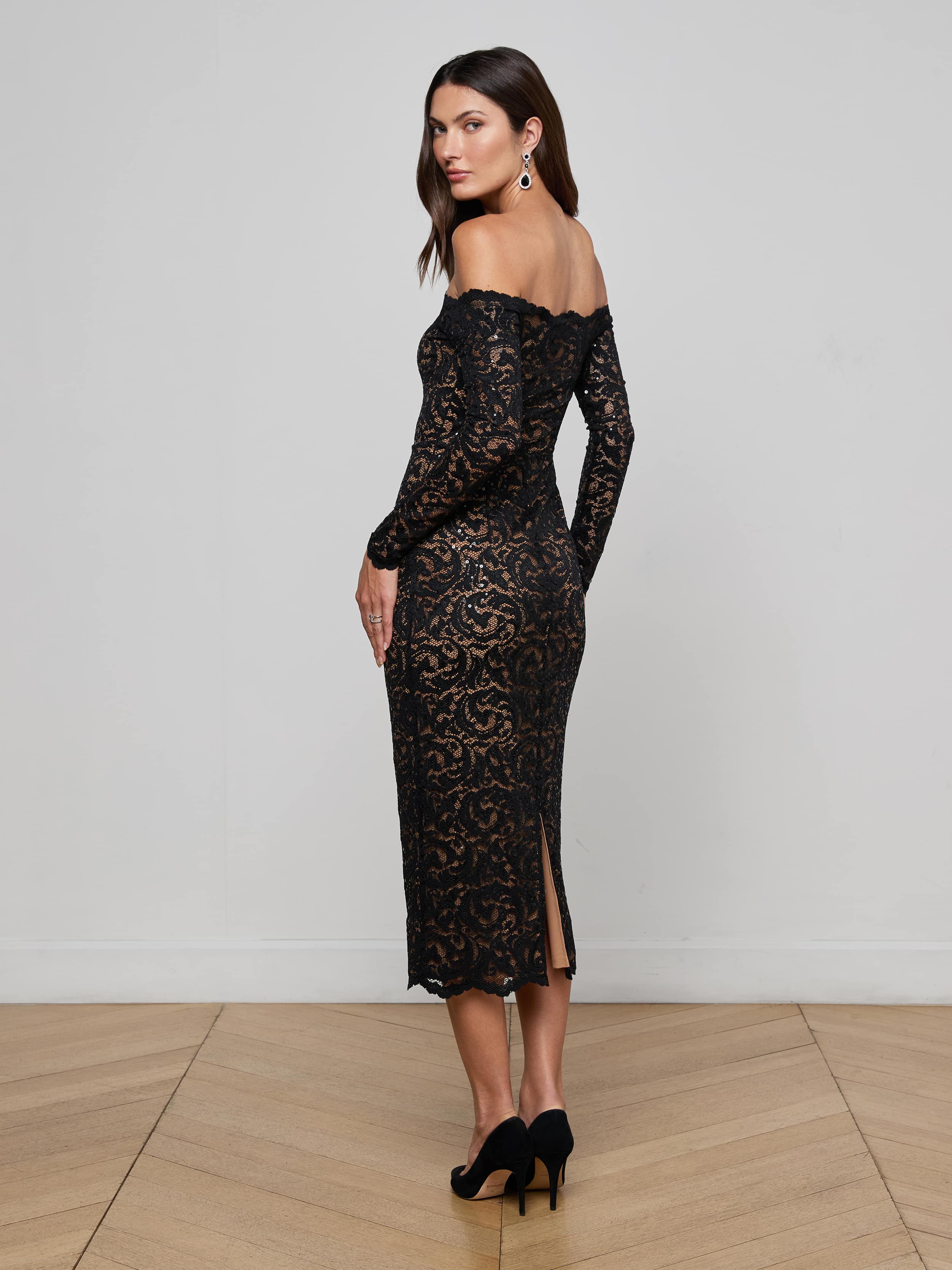 L'AGENCE - Lindsay Sequined Lace Dress - Image 4
