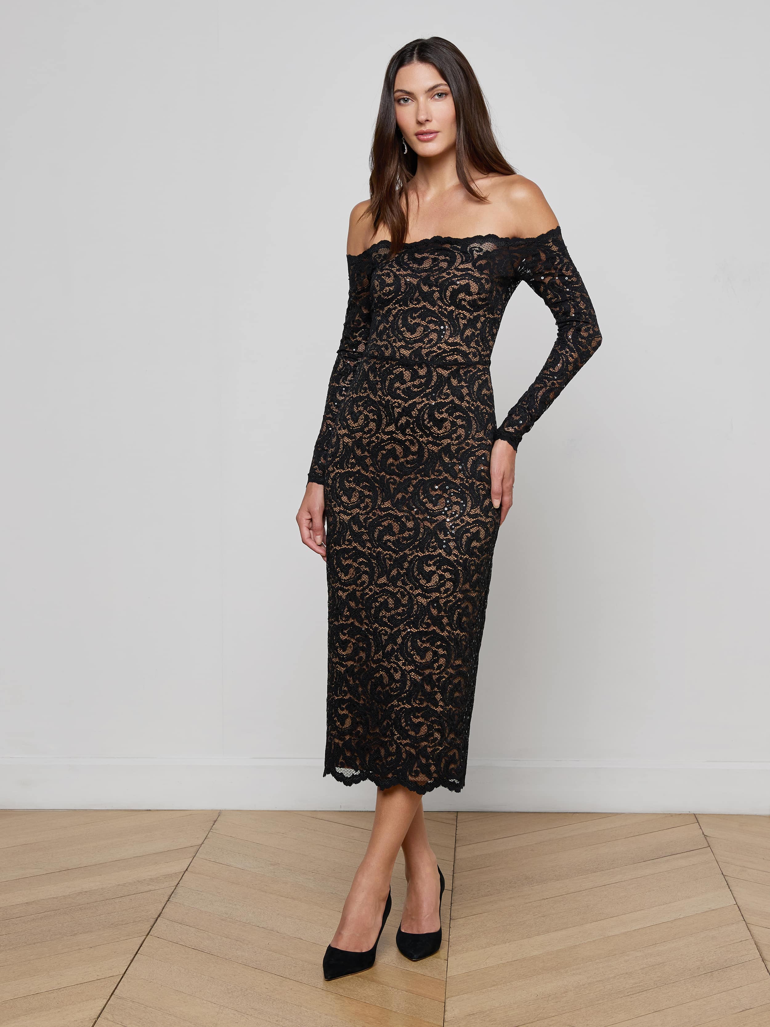 L'AGENCE - Lindsay Sequined Lace Dress - Image 8