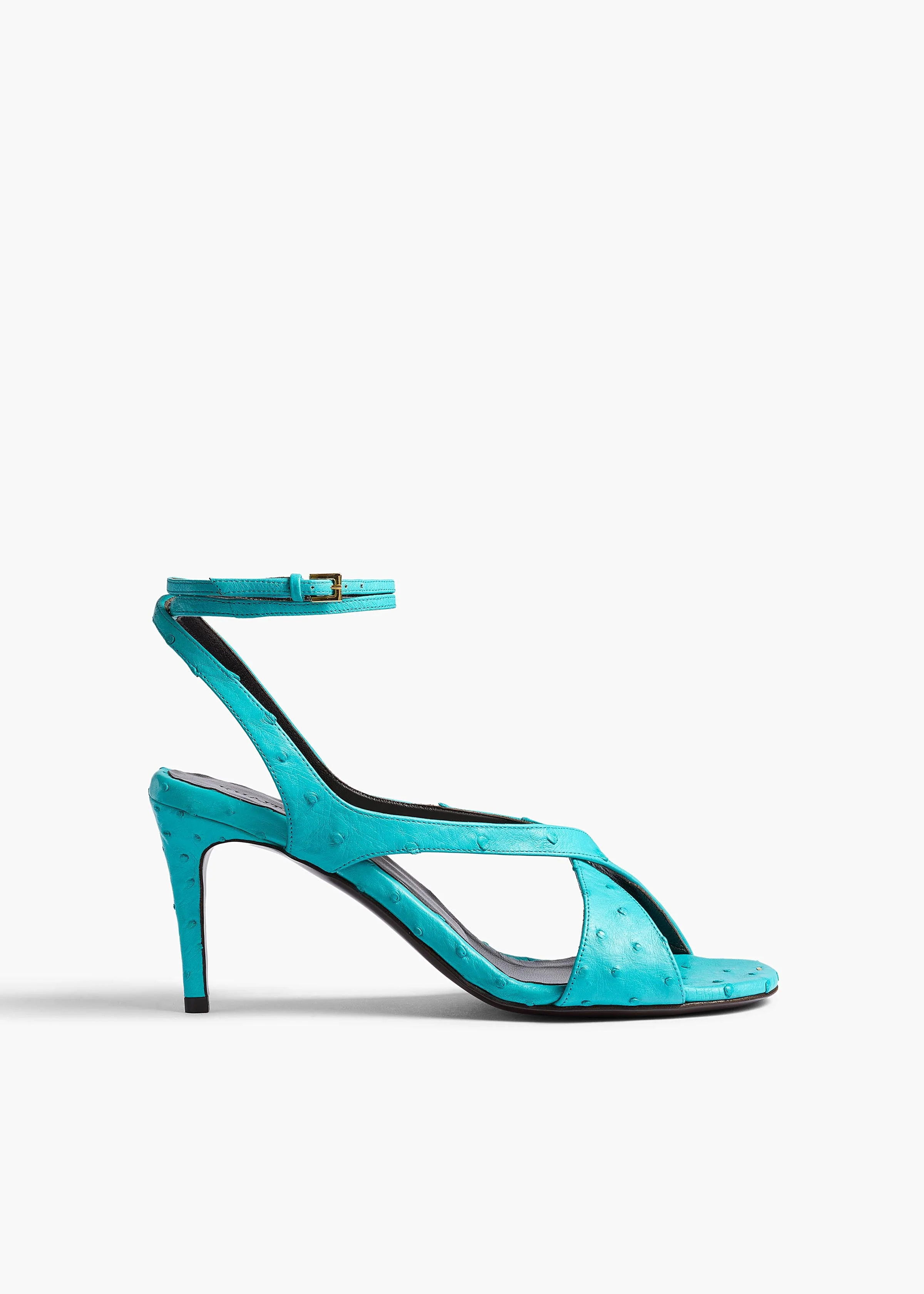 Khaite - Liria Ankle Strap Sandal in Crystal Blue Ostrich - Image 7