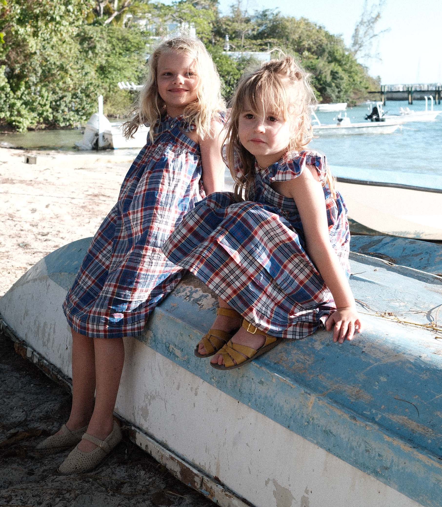 DÔEN - LITTLE NISHA DRESS -- COTE D’AZUR PLAID - Image 2