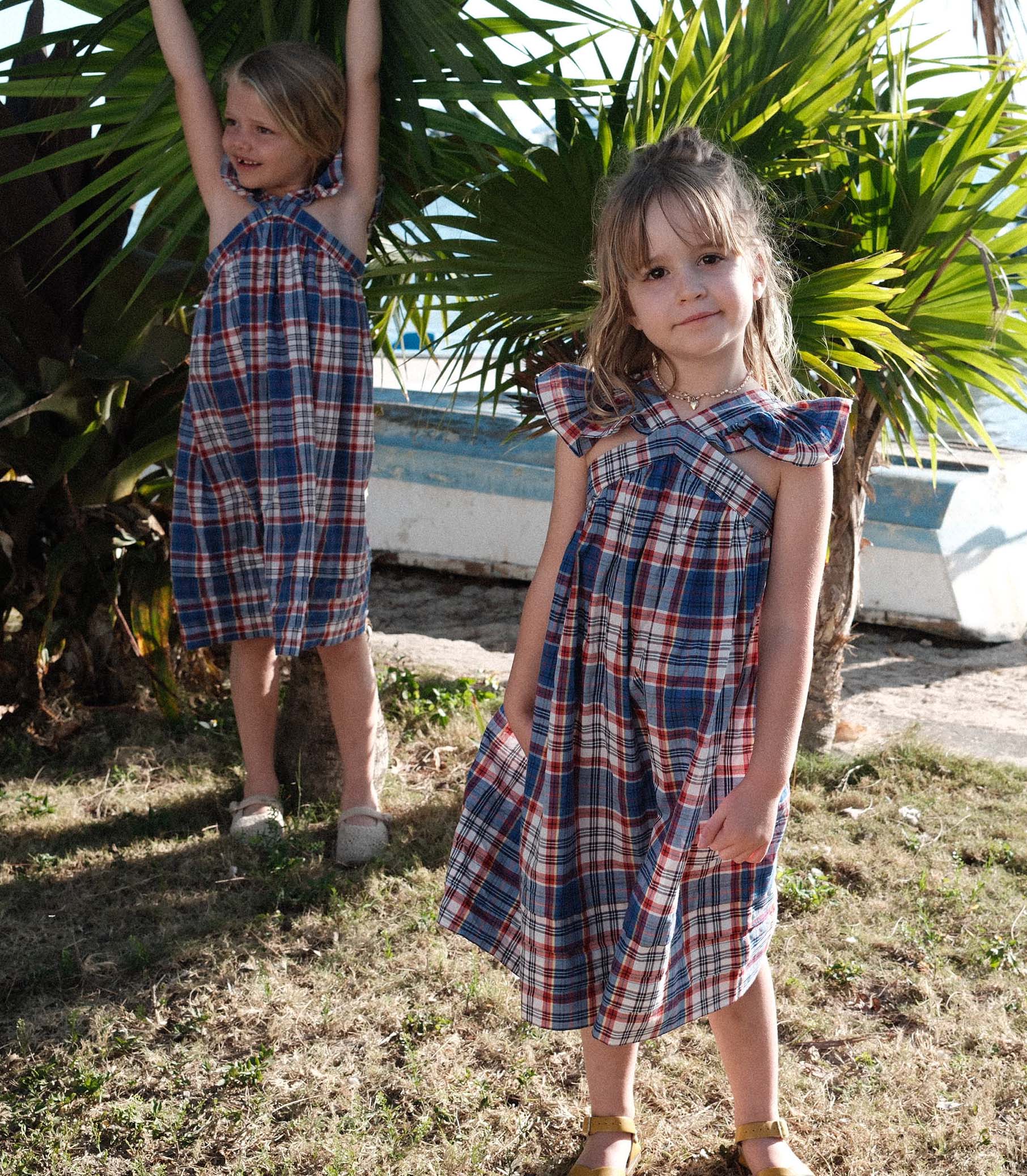 DÔEN - LITTLE NISHA DRESS -- COTE D’AZUR PLAID - Image 4