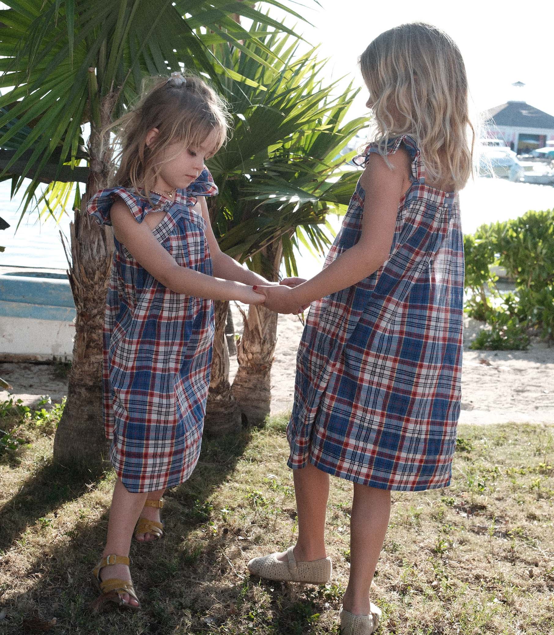 DÔEN - LITTLE NISHA DRESS -- COTE D’AZUR PLAID - Image 6