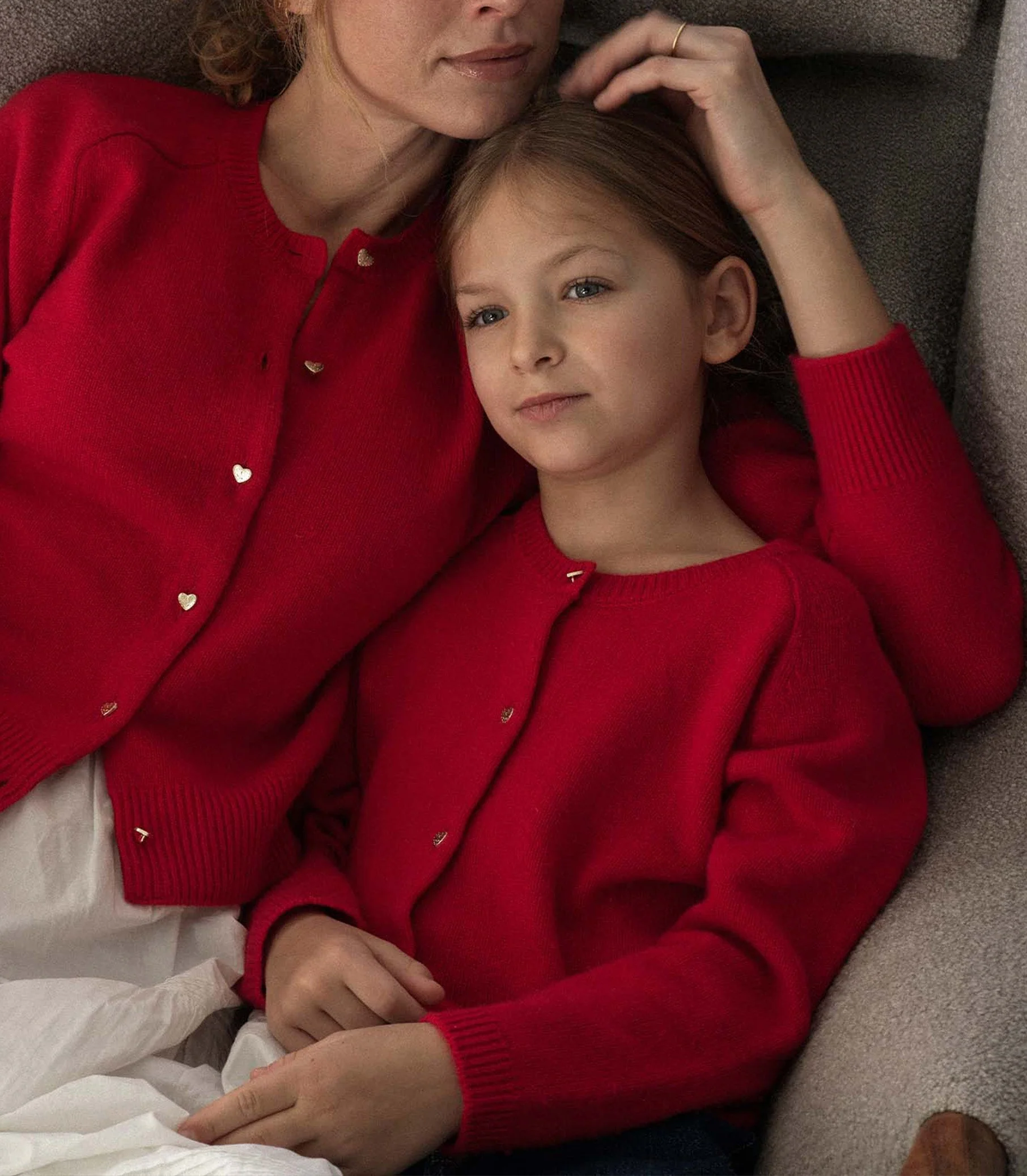 DÔEN - LITTLE VIVELLE CARDIGAN -- SCARLET ROSE