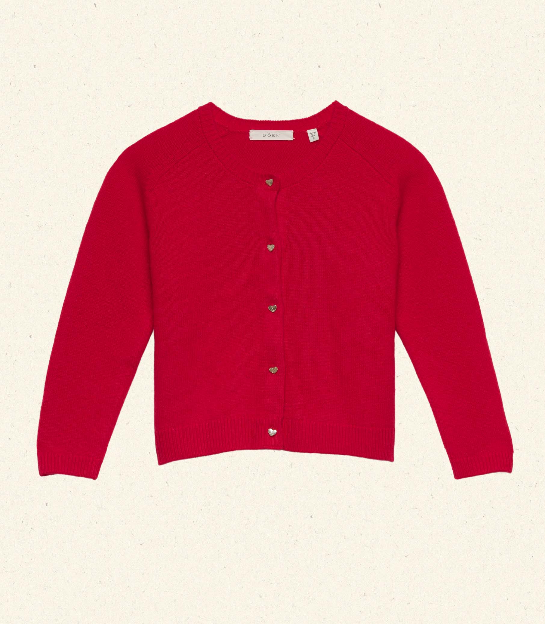 DÔEN - LITTLE VIVELLE CARDIGAN -- SCARLET ROSE - Image 6