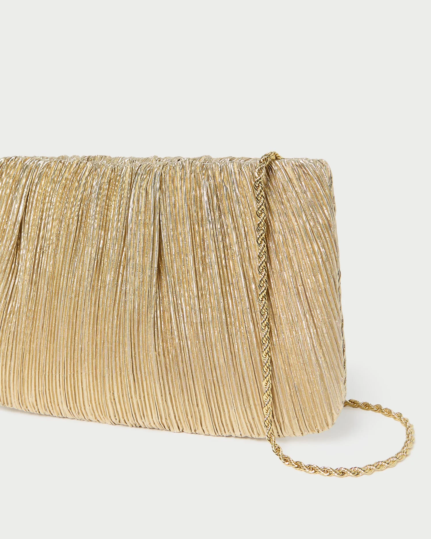 Loeffler Randall - Brit Gold Lamé Pleated Clutch - Image 2