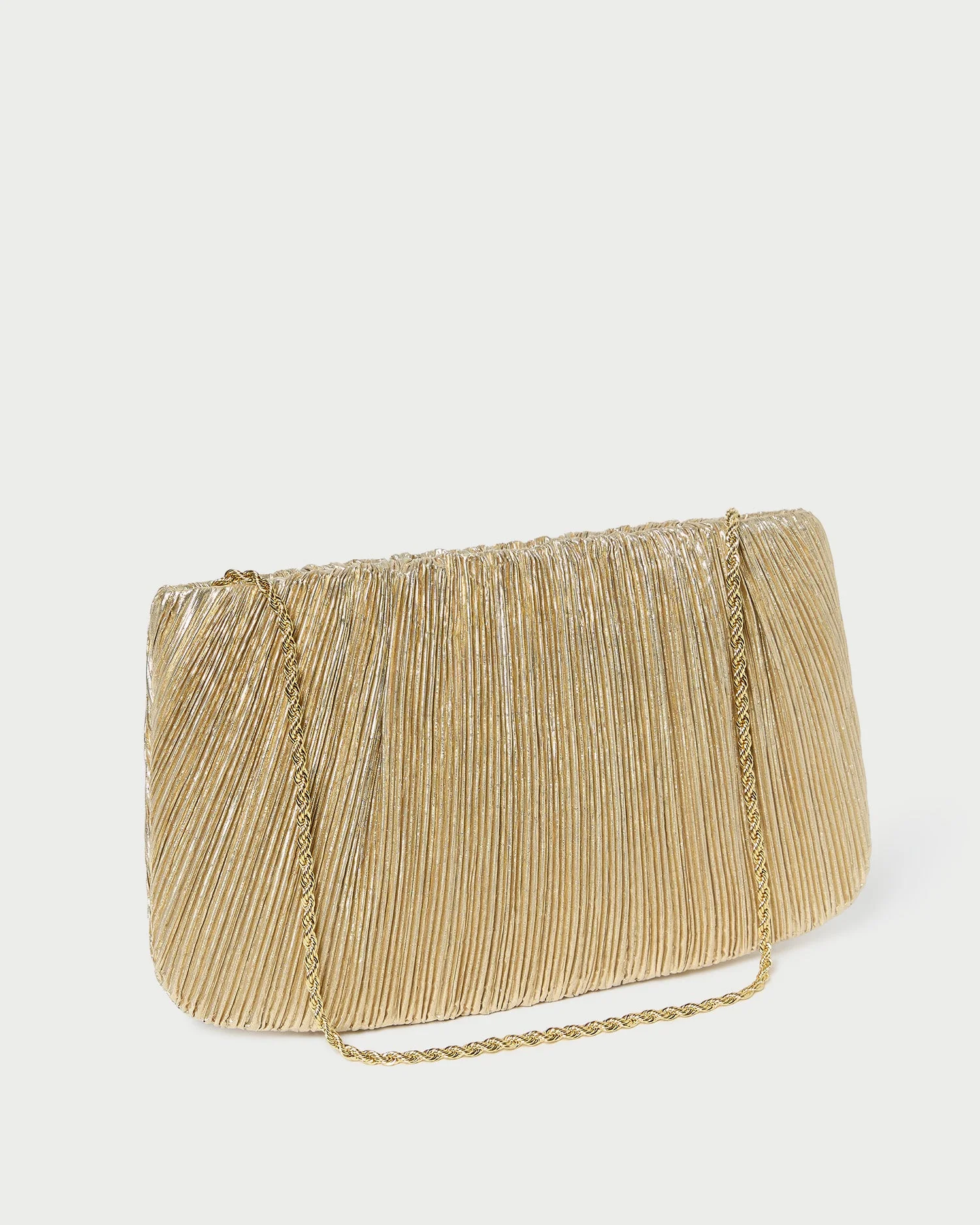 Loeffler Randall - Brit Gold Lamé Pleated Clutch - Image 3