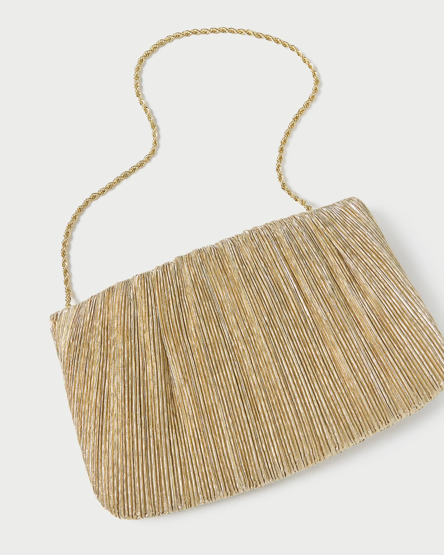 Loeffler Randall - Brit Gold Lamé Pleated Clutch - Image 4