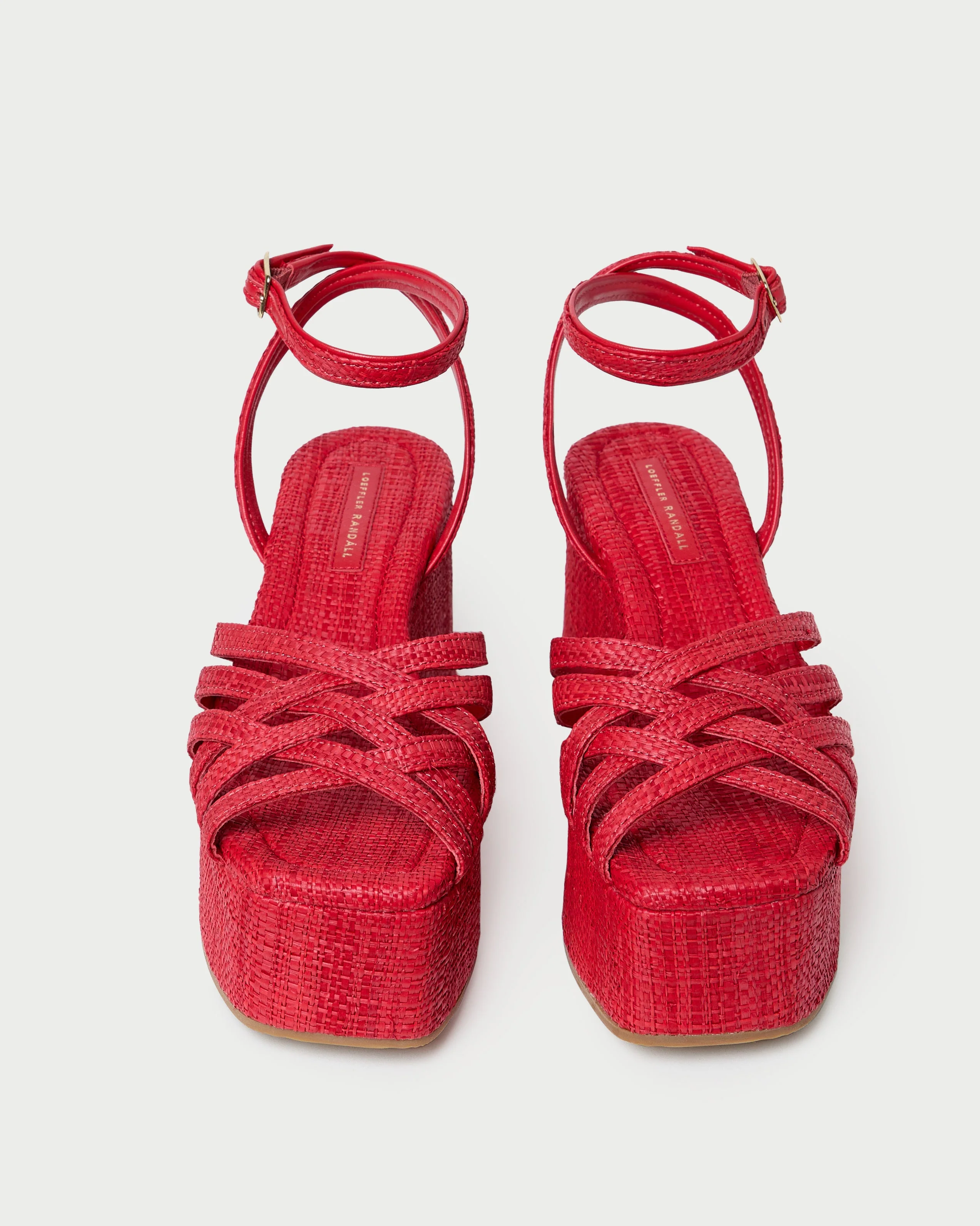 Loeffler Randall - Channing Red Raffia Platform Sandal - Image 3