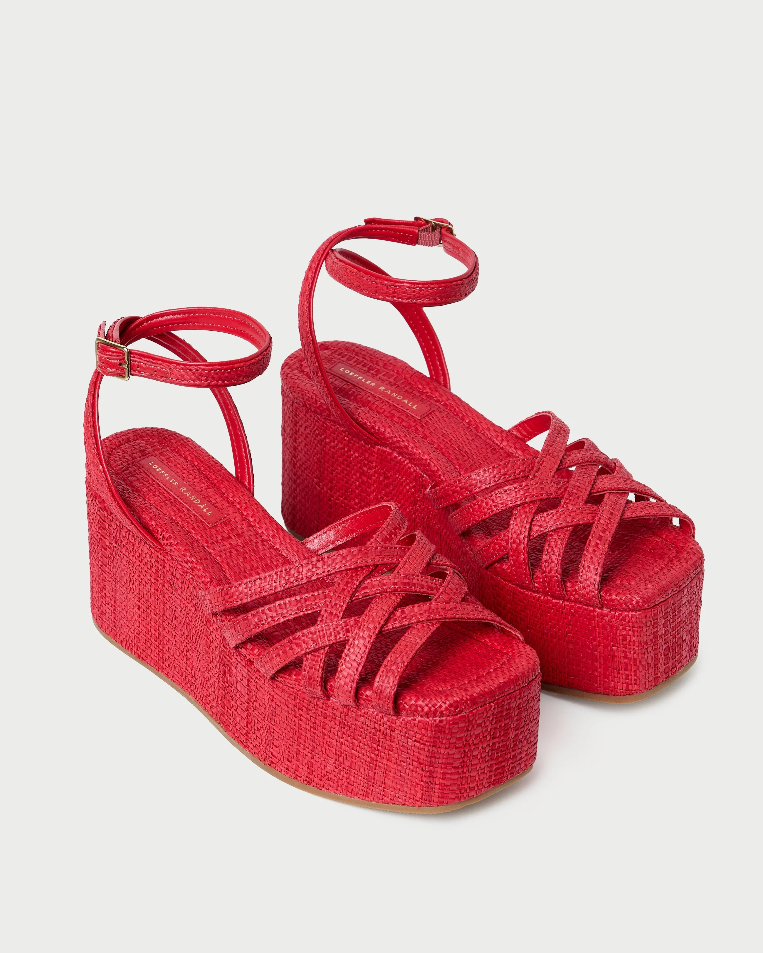 Loeffler Randall - Channing Red Raffia Platform Sandal - Image 4
