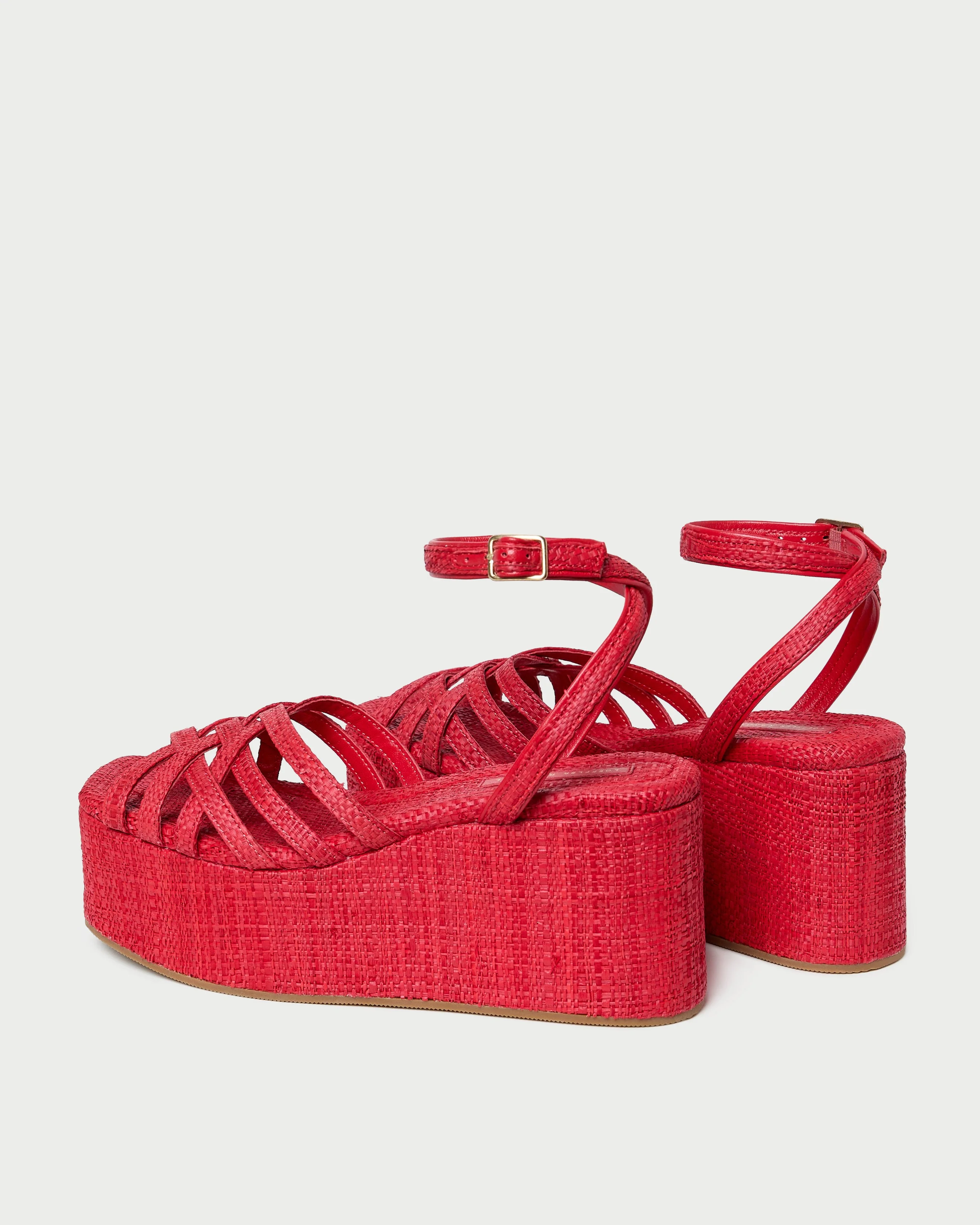 Loeffler Randall - Channing Red Raffia Platform Sandal - Image 5