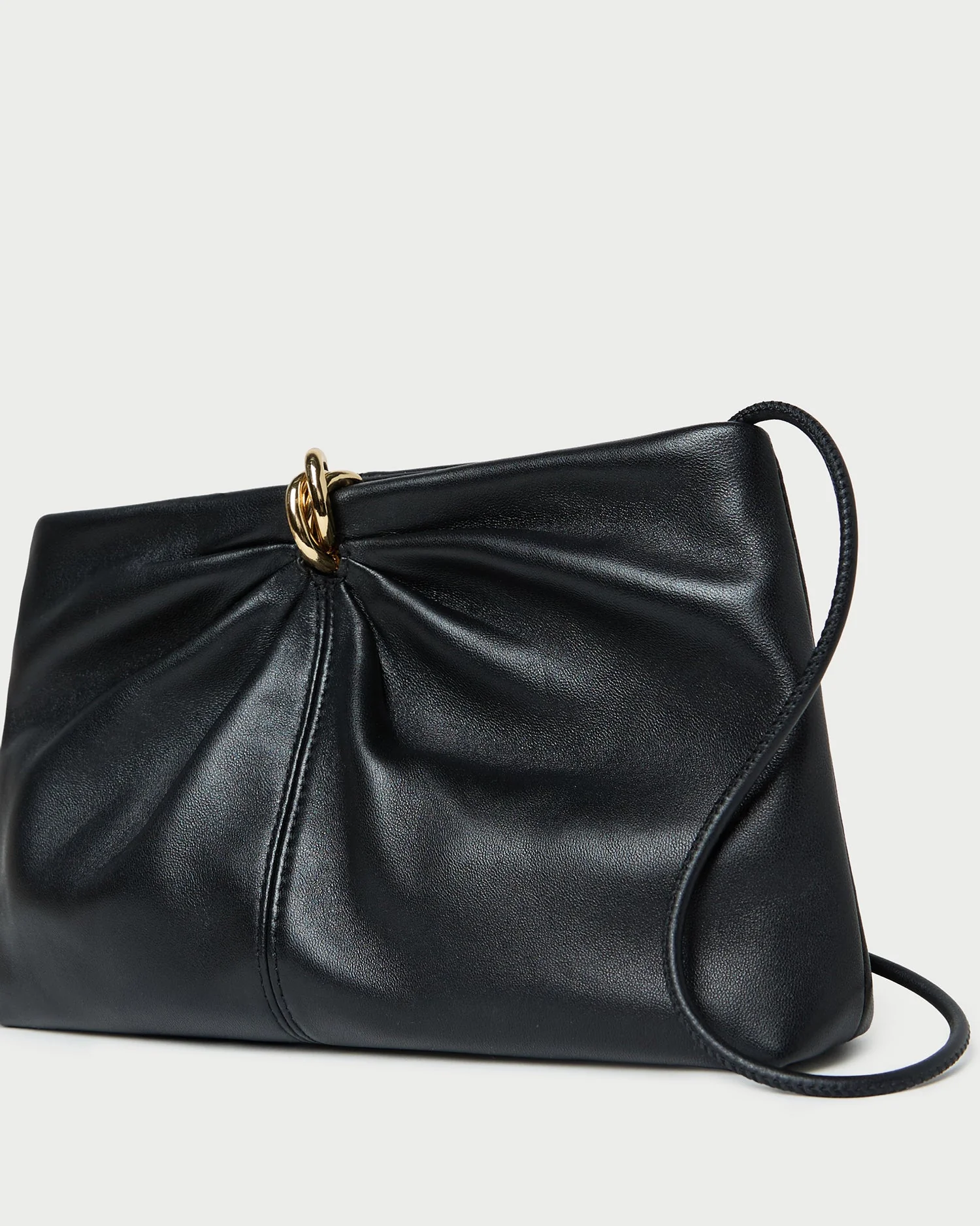 Loeffler Randall - Corrine Black Leather Gathered Clutch - Image 2