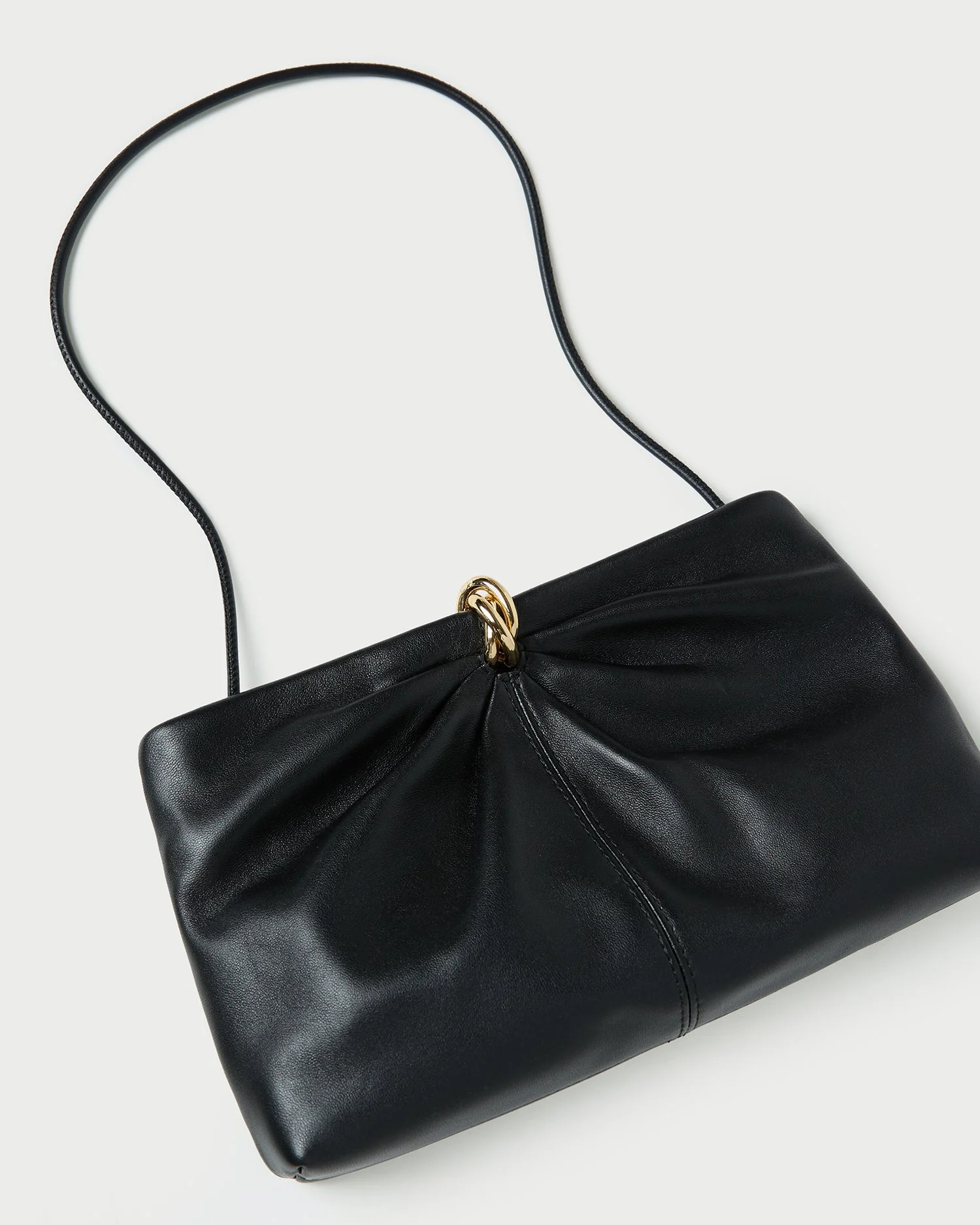 Loeffler Randall - Corrine Black Leather Gathered Clutch - Image 4