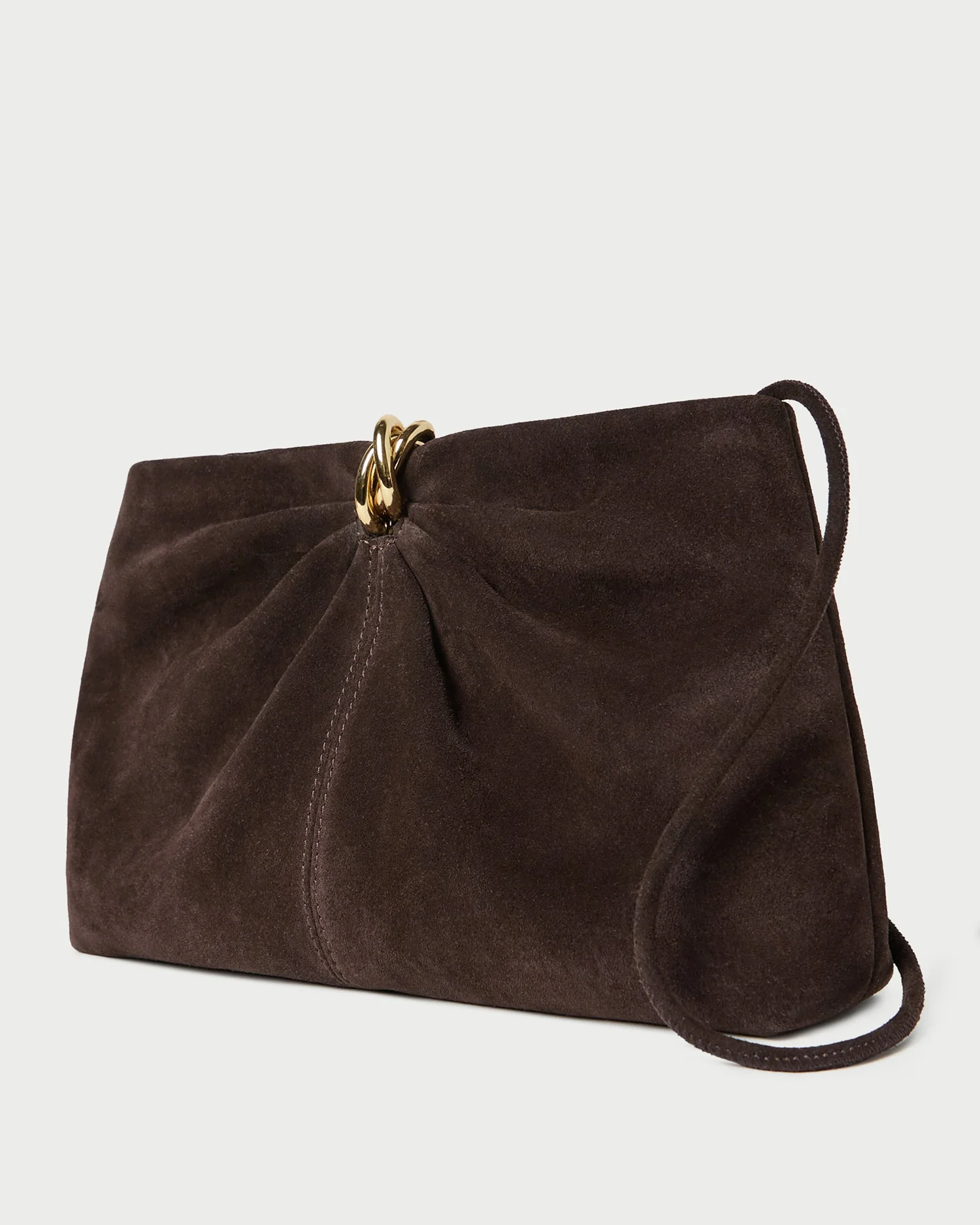 Loeffler Randall - Corrine Brown Suede Gathered Clutch - Image 2