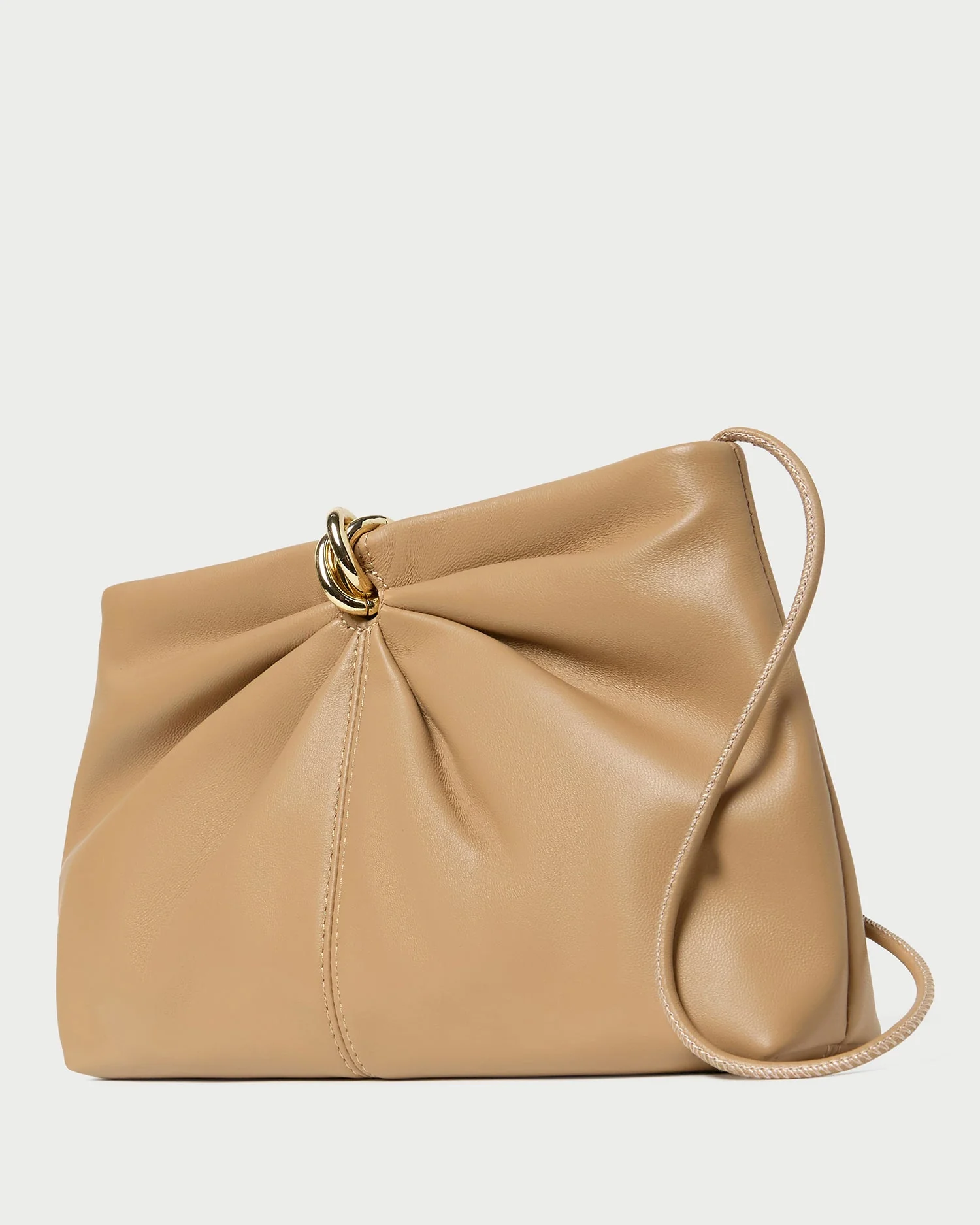 Loeffler Randall - Corrine Khaki Leather Gathered Clutch - Image 2