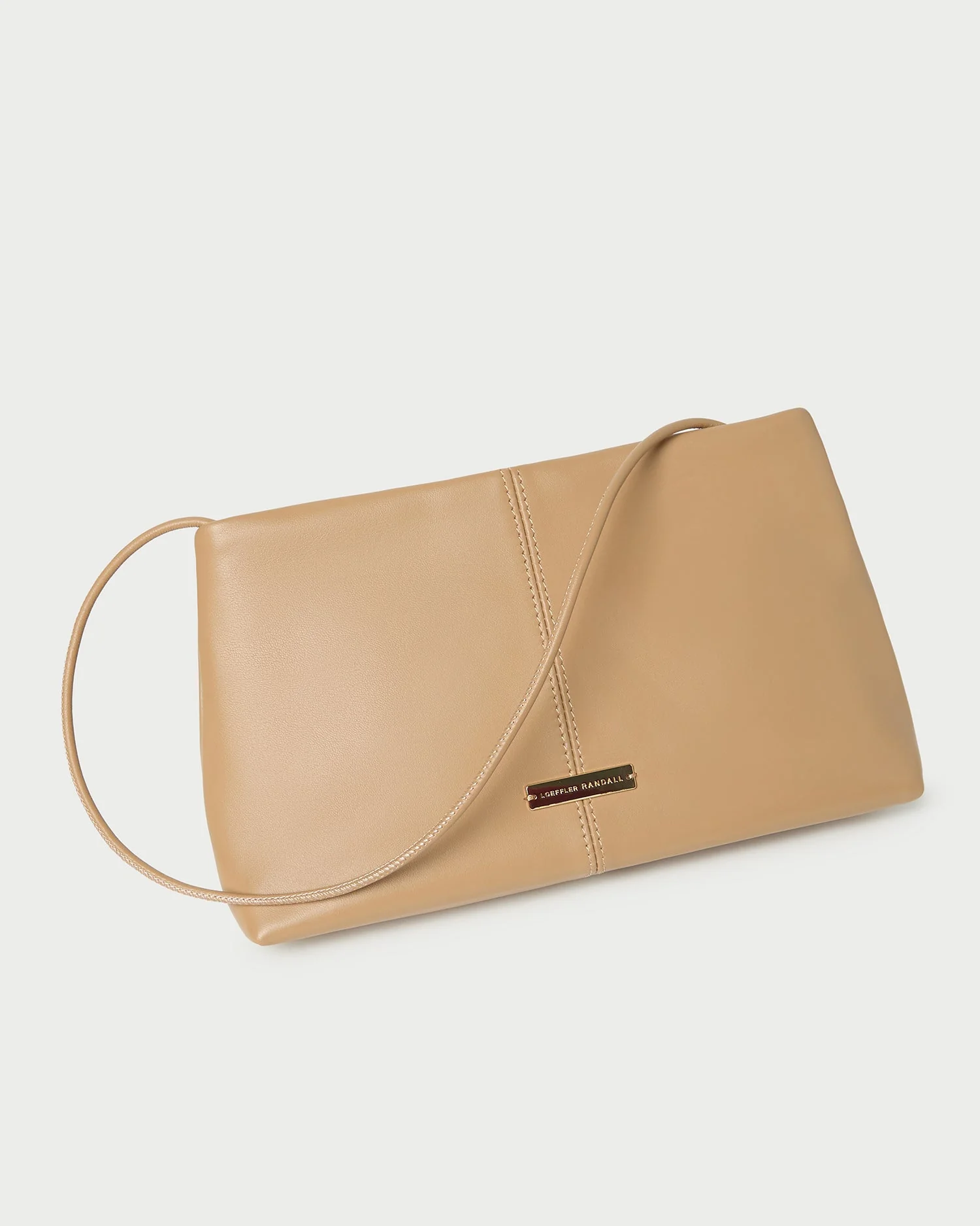 Loeffler Randall - Corrine Khaki Leather Gathered Clutch - Image 3