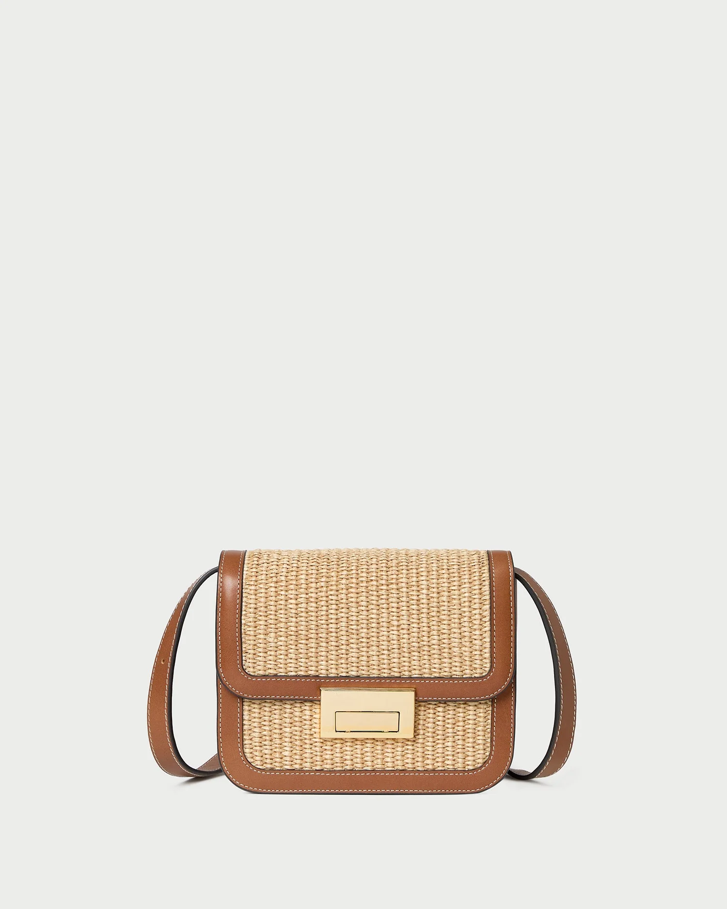 Loeffler Randall - Desi Natural/Cacao Straw Crossbody