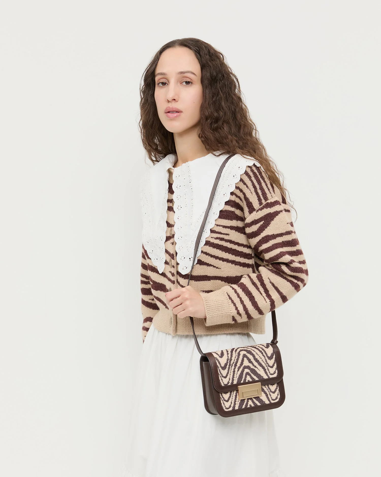 Loeffler Randall - Desi Zebra Straw Crossbody - Image 5