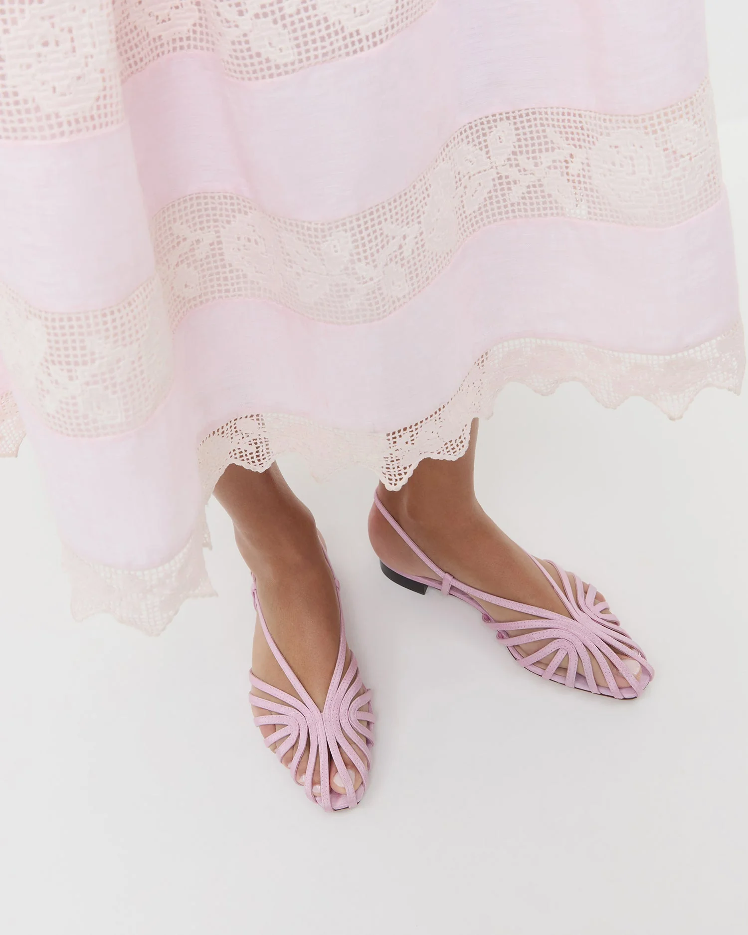 Loeffler Randall - Devon Pink Moiré Slingback Sandal - Image 2