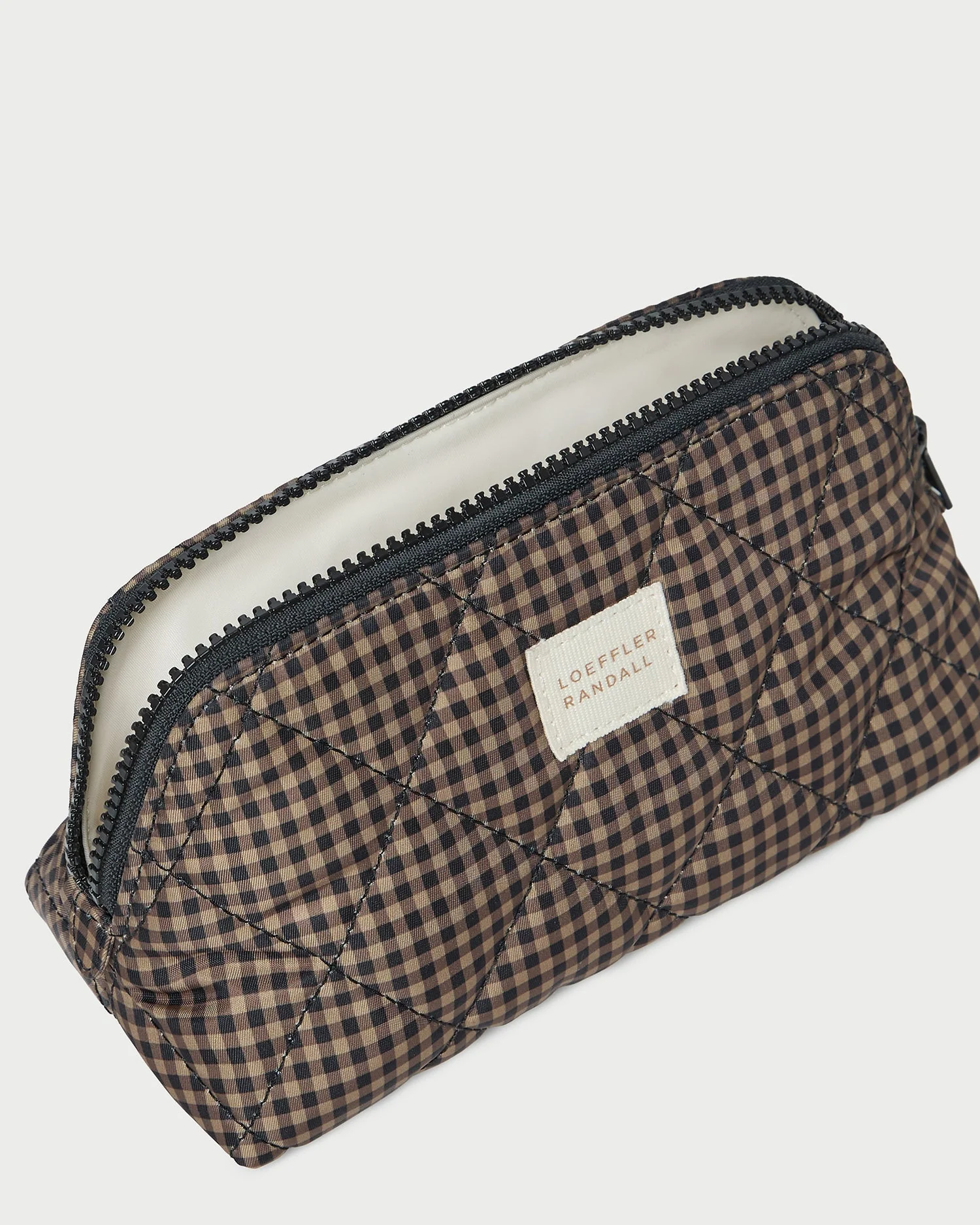 Loeffler Randall - Georgette Brown/Black Check Mini Cosmetic Pouch - Image 3