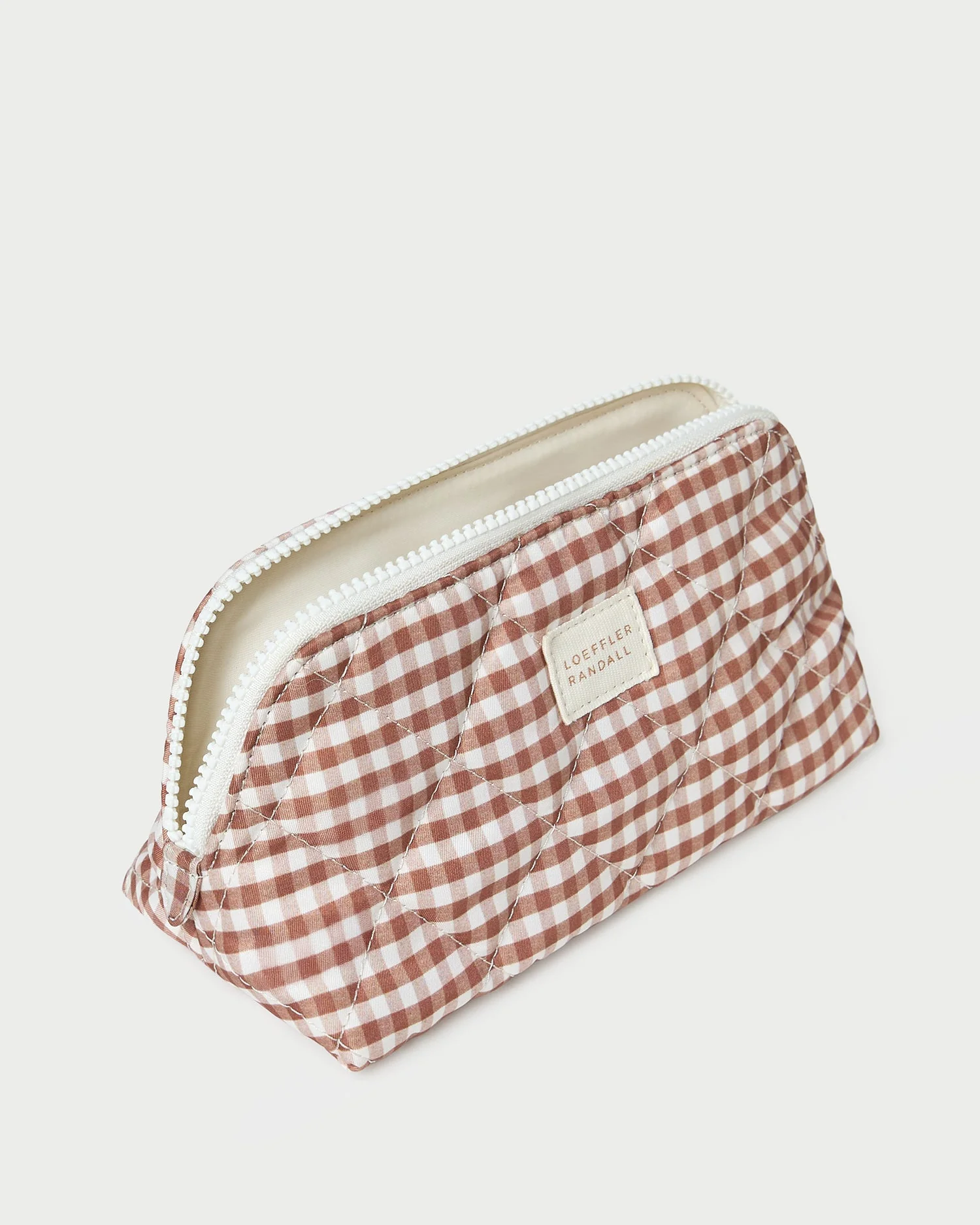Loeffler Randall - Georgette Brown Gingham Mini Cosmetic Pouch - Image 2
