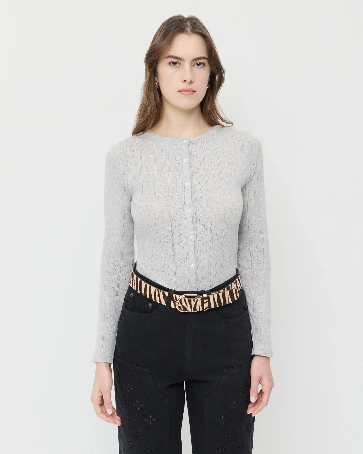 Loeffler Randall - Isaac Cream Zebra Belt - Image 3