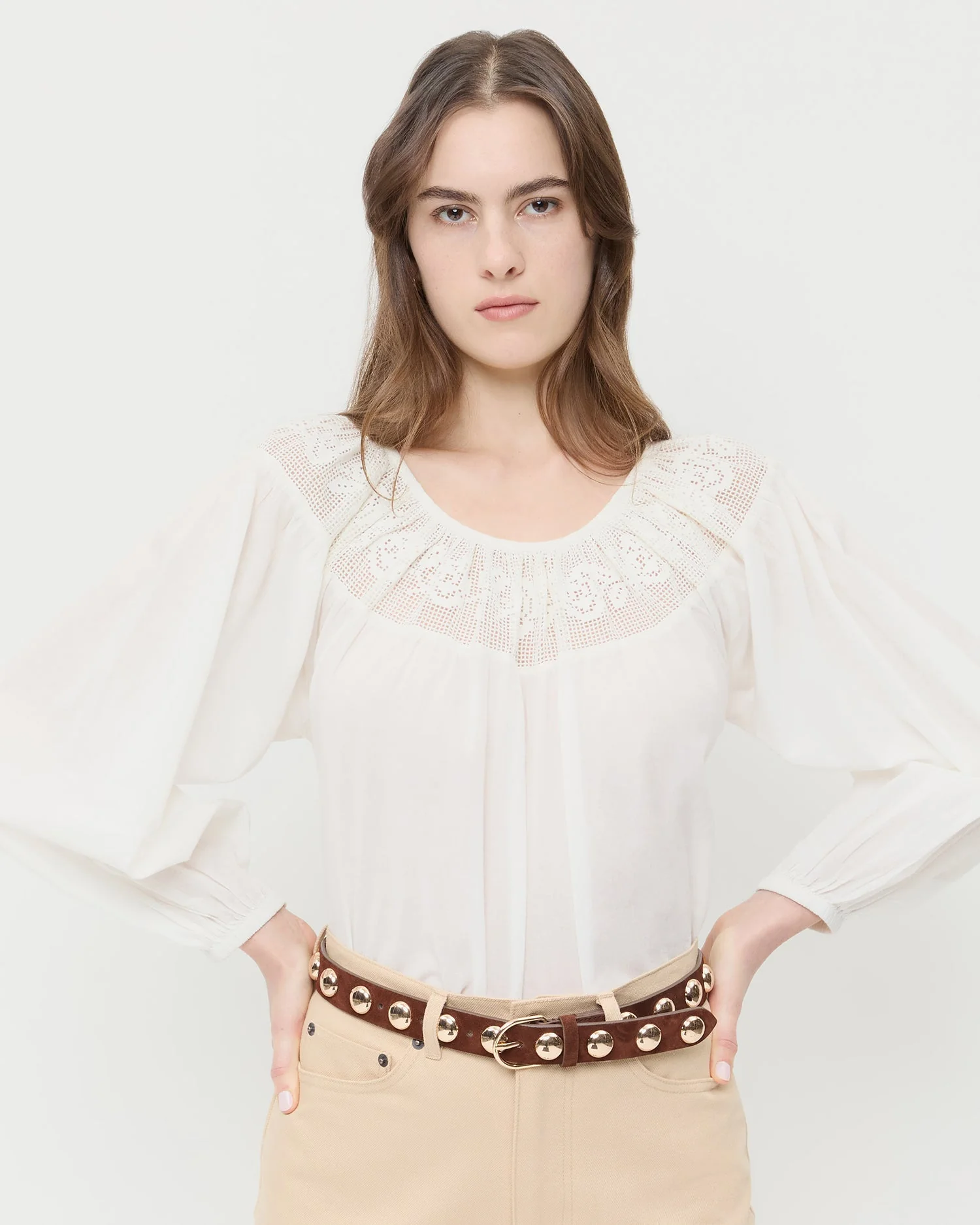 Loeffler Randall - Issa Espresso/Champagne Studded Belt - Image 3