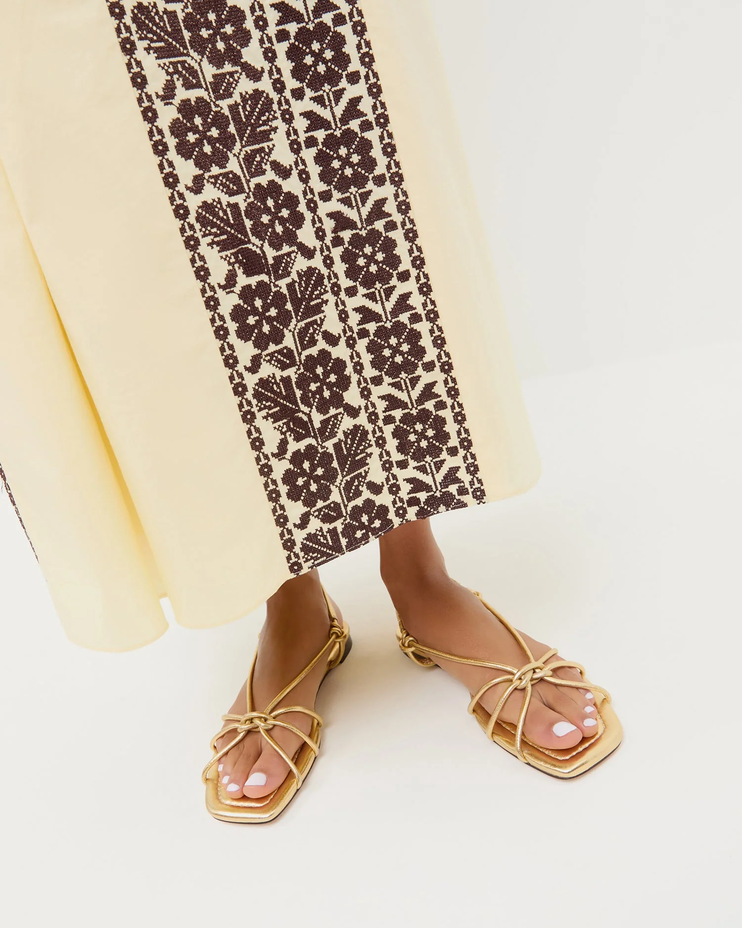 Loeffler Randall - Karly Gold Leather Strappy Sandal - Image 2