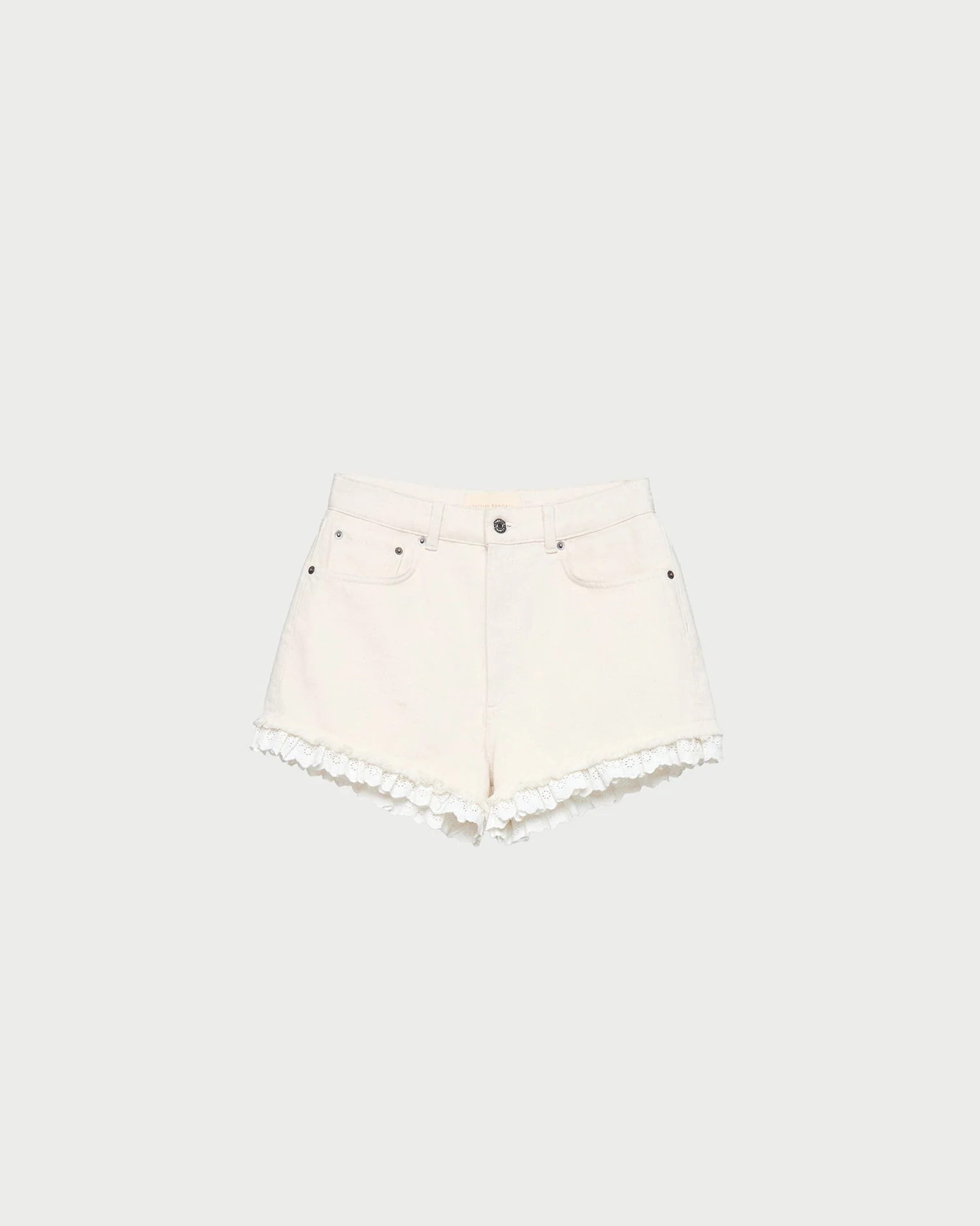 Loeffler Randall - Kay Lace - Trimmed Denim Shorts - Image 2