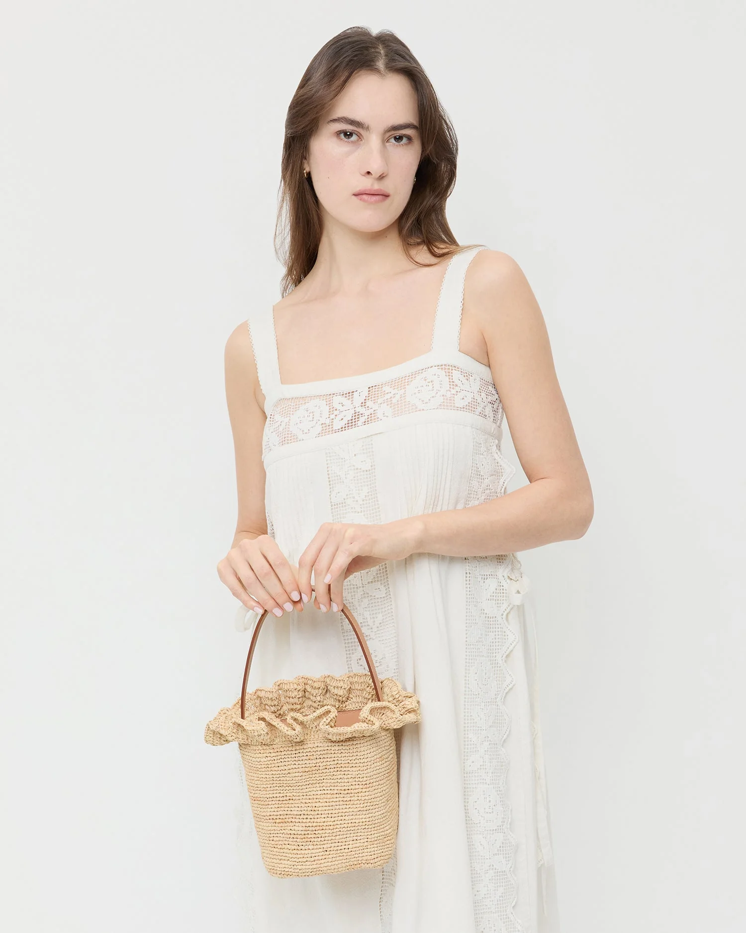 Loeffler Randall - Laith Natural Crochet Bucket Bag - Image 5