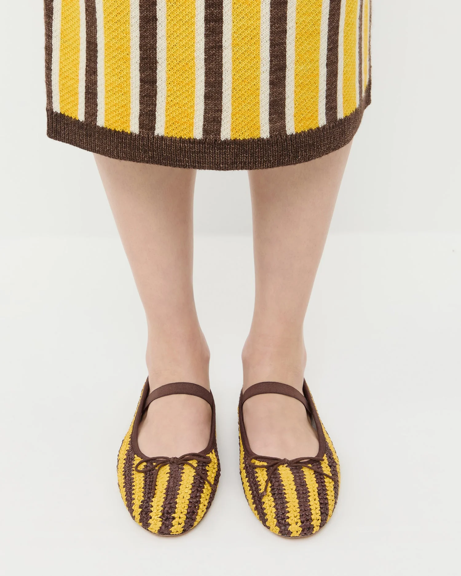 Loeffler Randall - Leonie Yellow/Brown Crochet Ballet Flat - Image 2