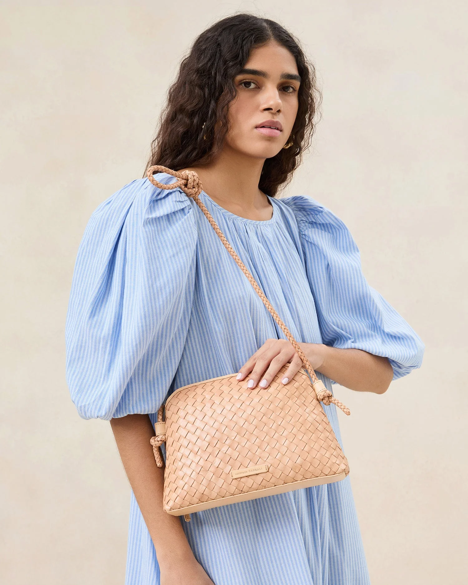 Loeffler Randall - Mallory Desert Sand Woven Crossbody - Image 3