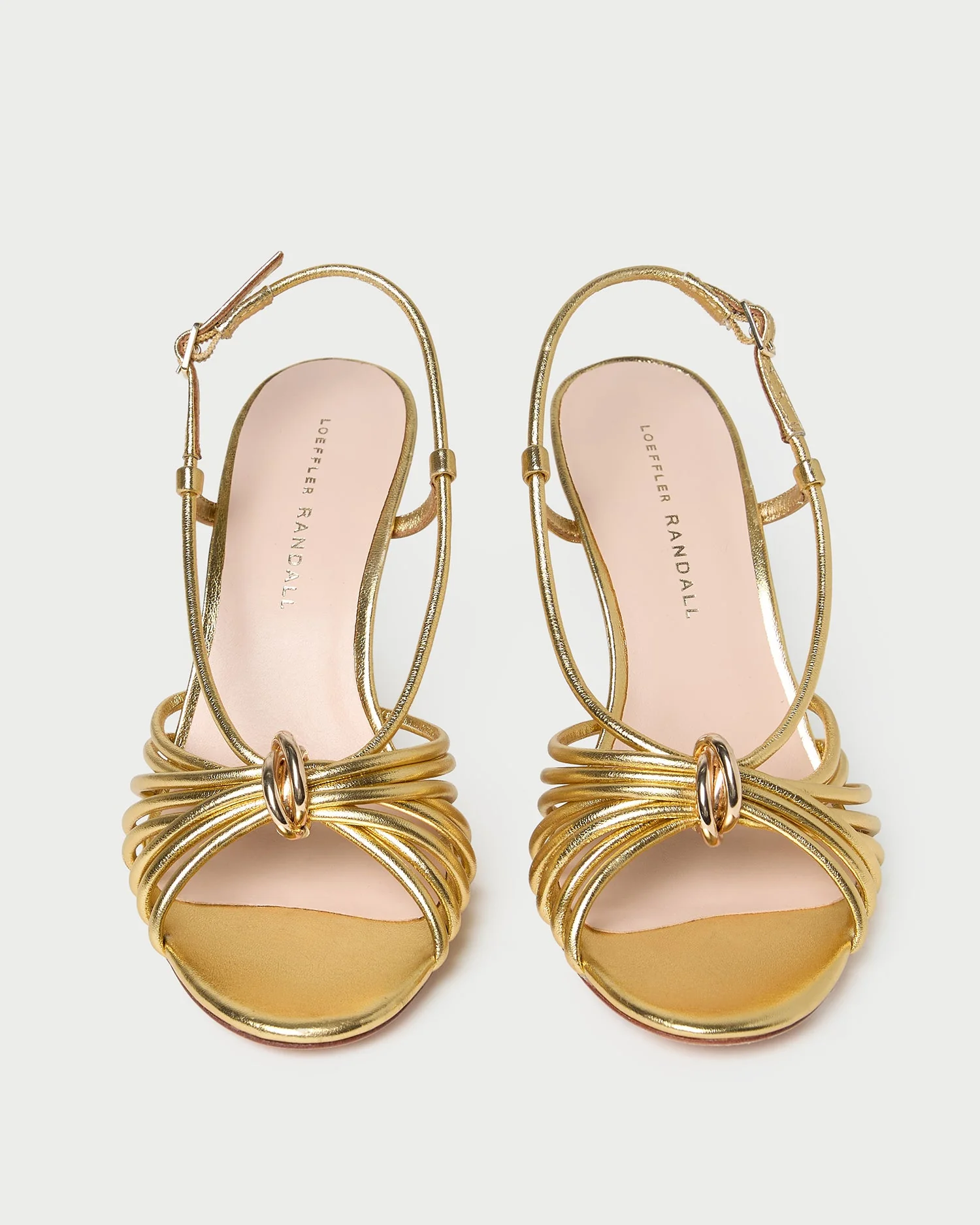 Loeffler Randall - Mareka Gold Leather Heeled Sandal - Image 3