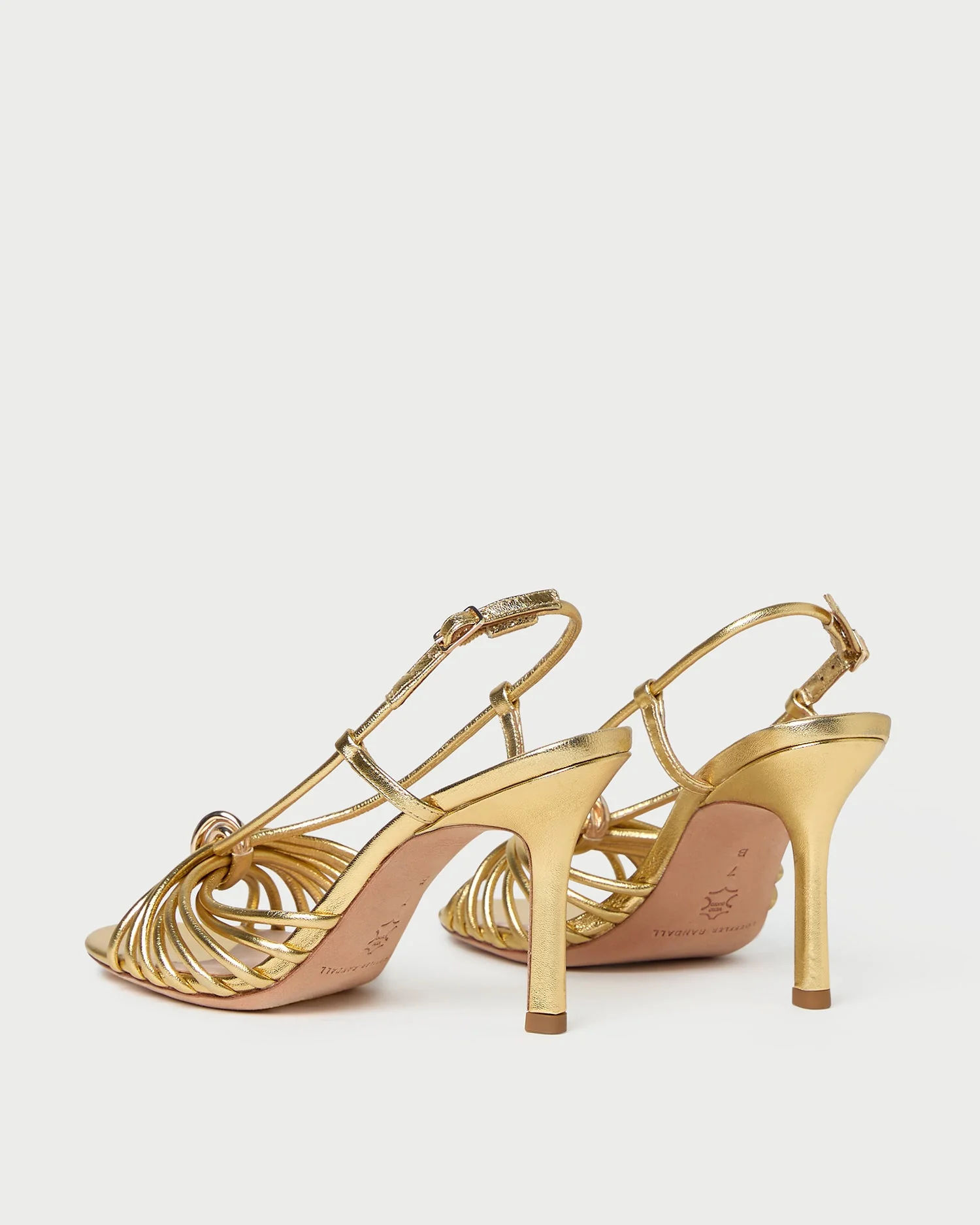 Loeffler Randall - Mareka Gold Leather Heeled Sandal - Image 4