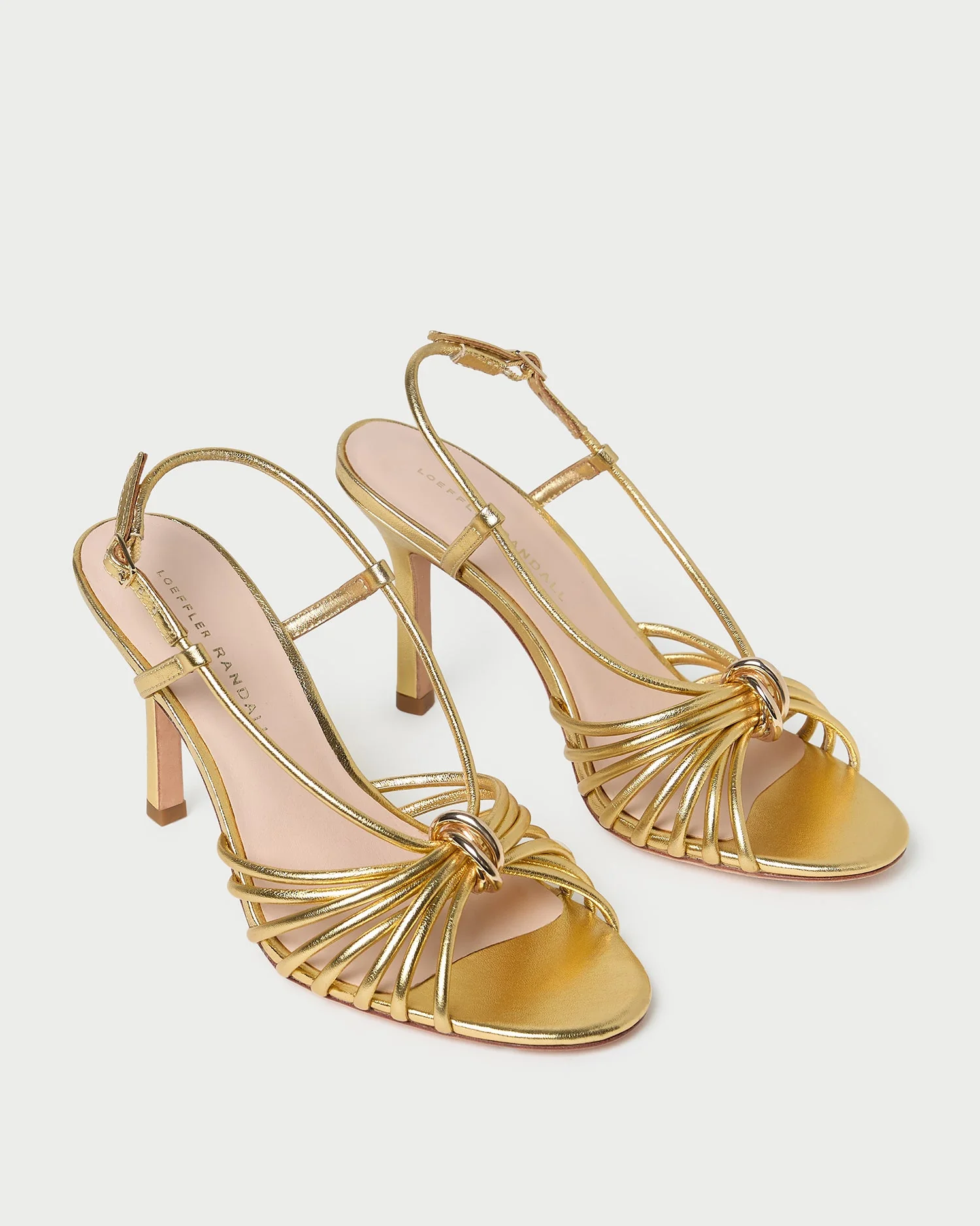 Loeffler Randall - Mareka Gold Leather Heeled Sandal - Image 5