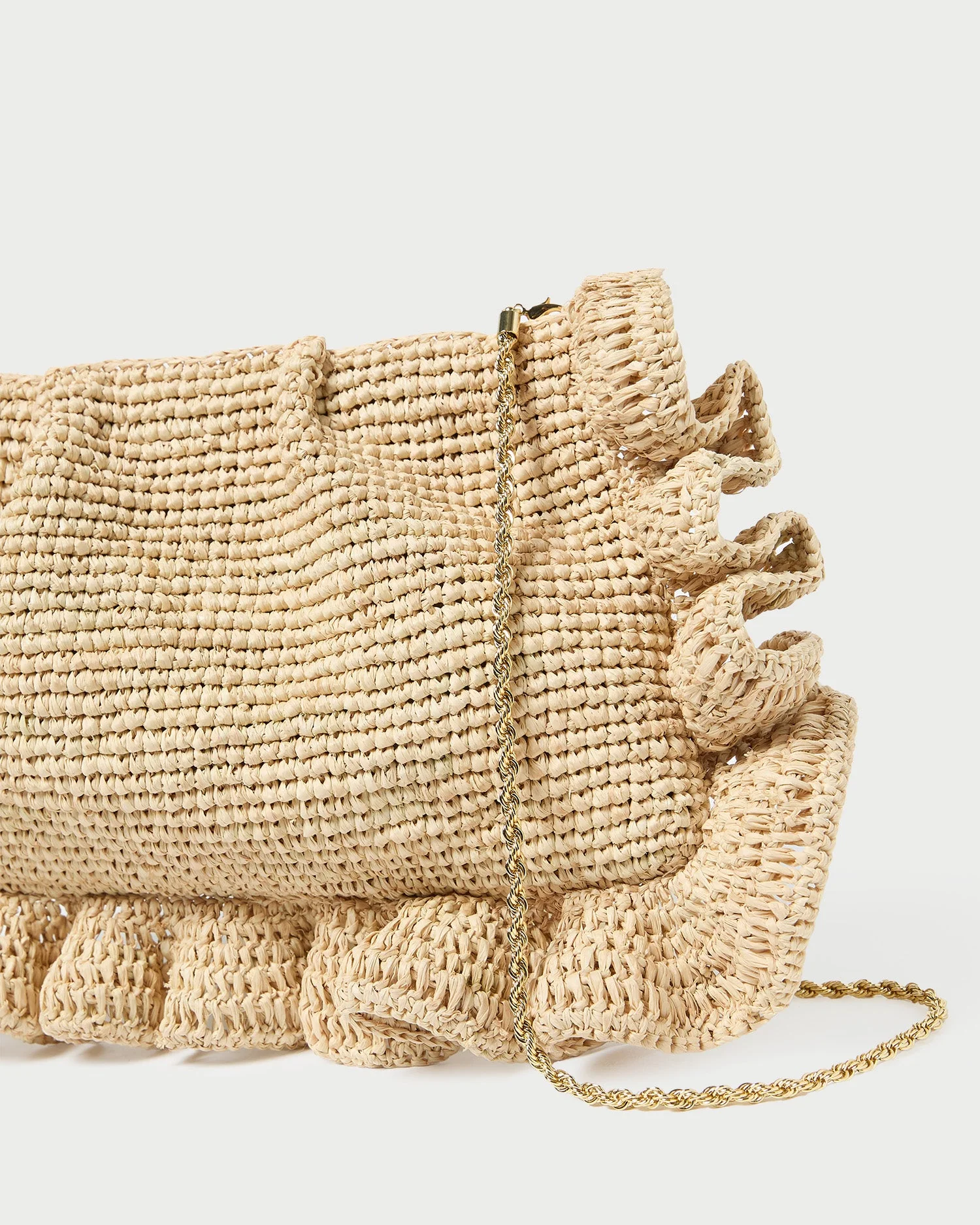 Loeffler Randall - Mavis Natural Raffia Ruffle Clutch - Image 2
