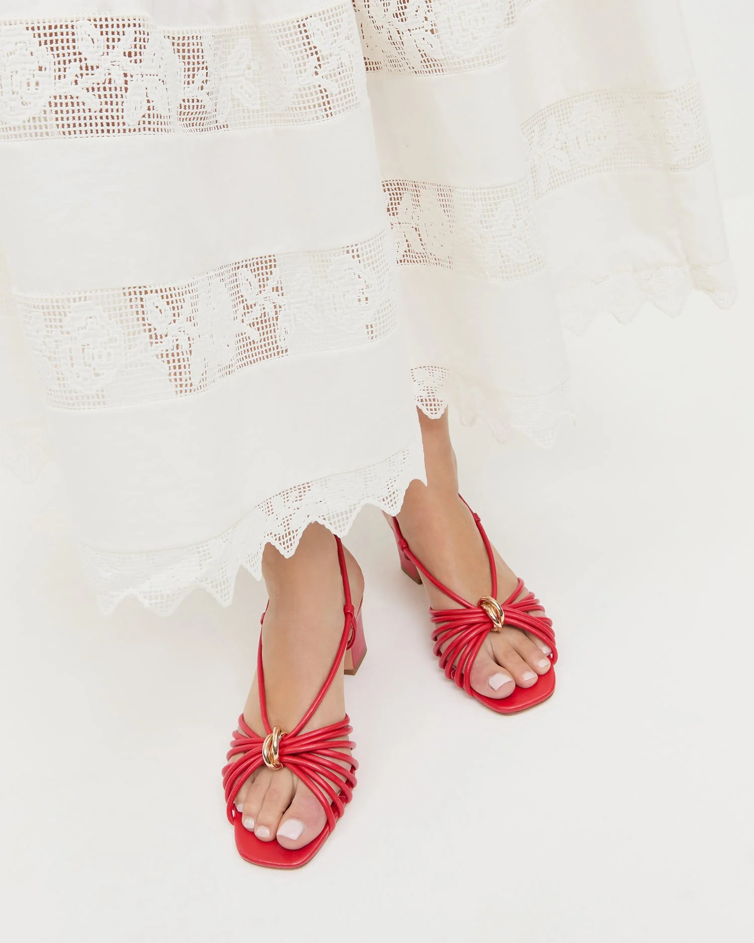 Loeffler Randall - Minna Red Leather Heeled Sandal - Image 2