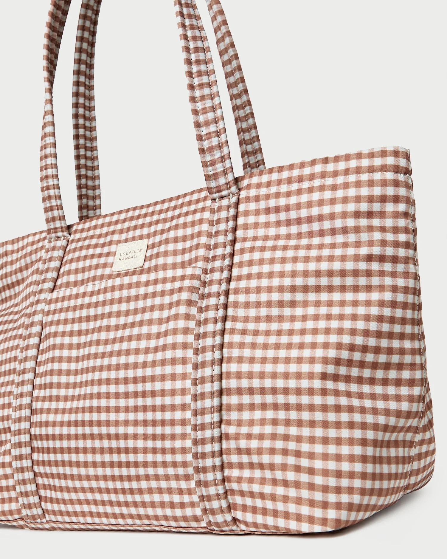 Loeffler Randall - Mira Brown Gingham Everyday Tote - Image 3