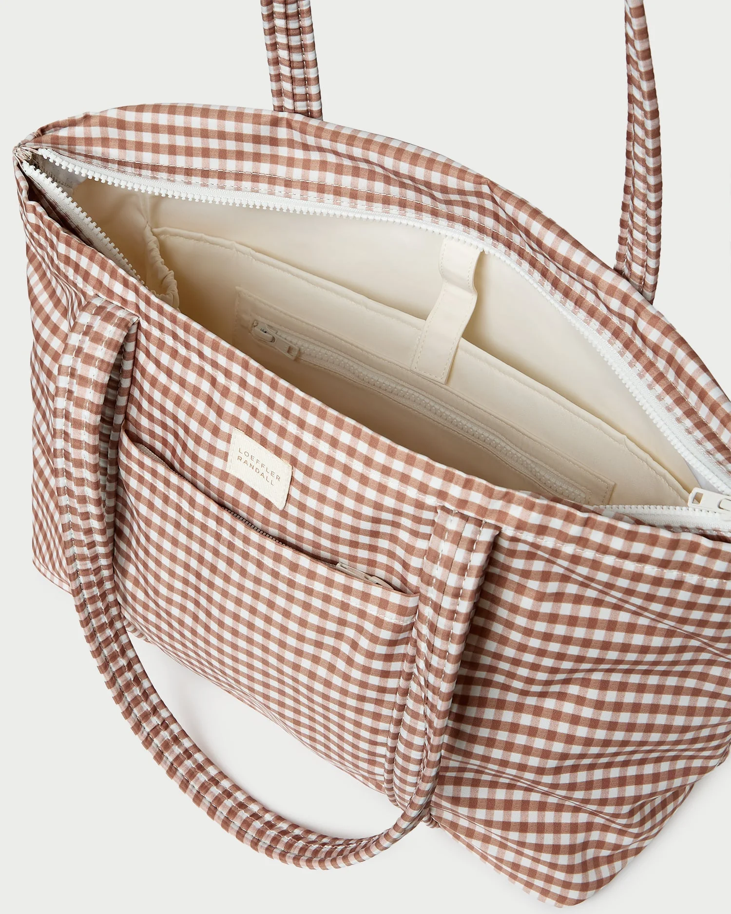 Loeffler Randall - Mira Brown Gingham Everyday Tote - Image 4