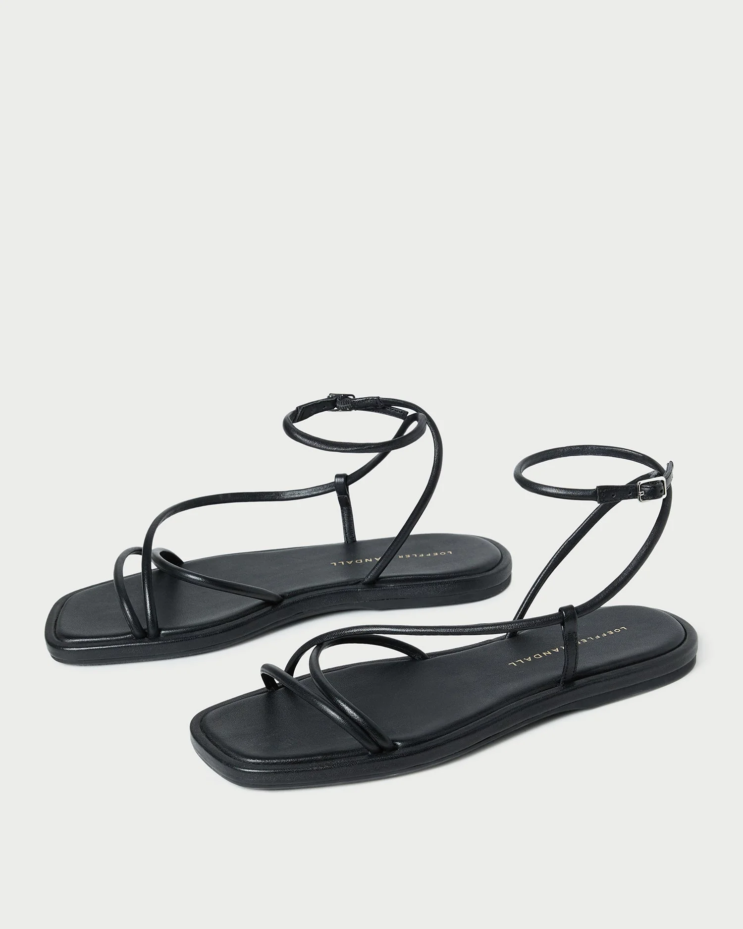 Loeffler Randall - Noor Black Leather Flat Sandal - Image 5