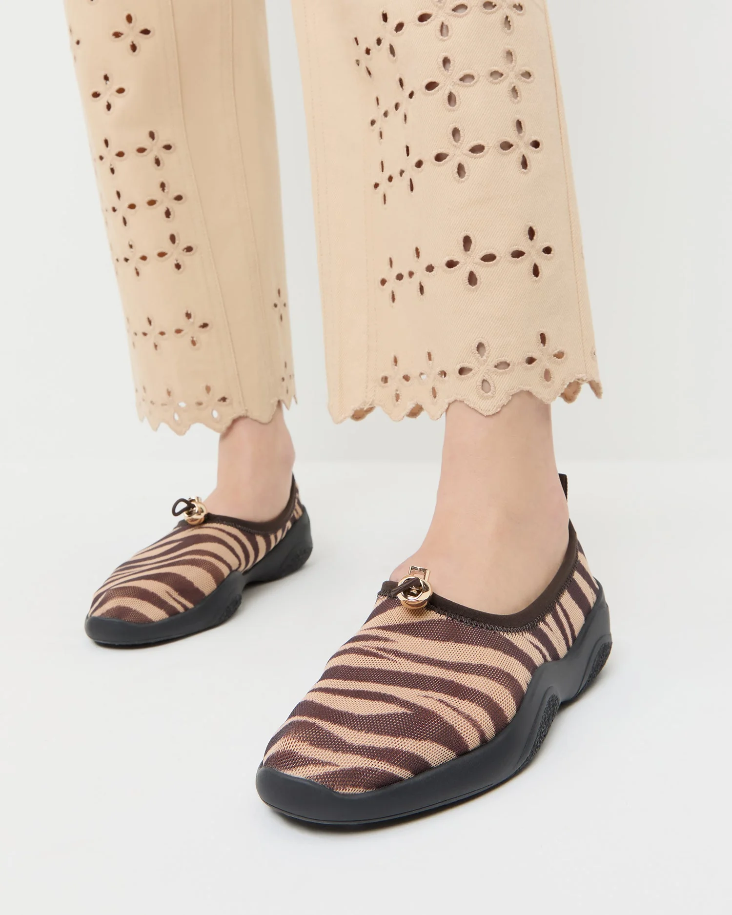 Loeffler Randall - Raina Zebra Mesh Flat - Image 2