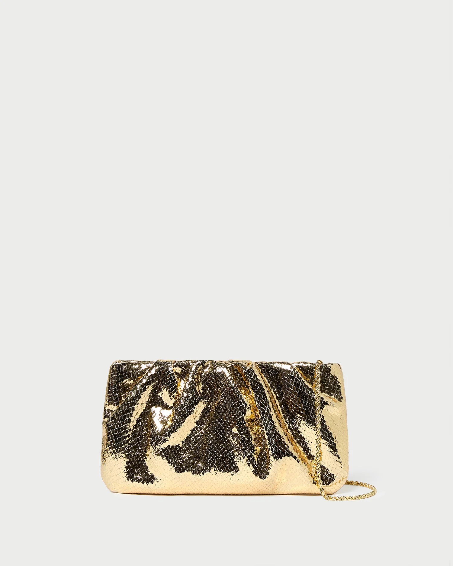 Loeffler Randall - Serena Gold Snake Gathered Clutch